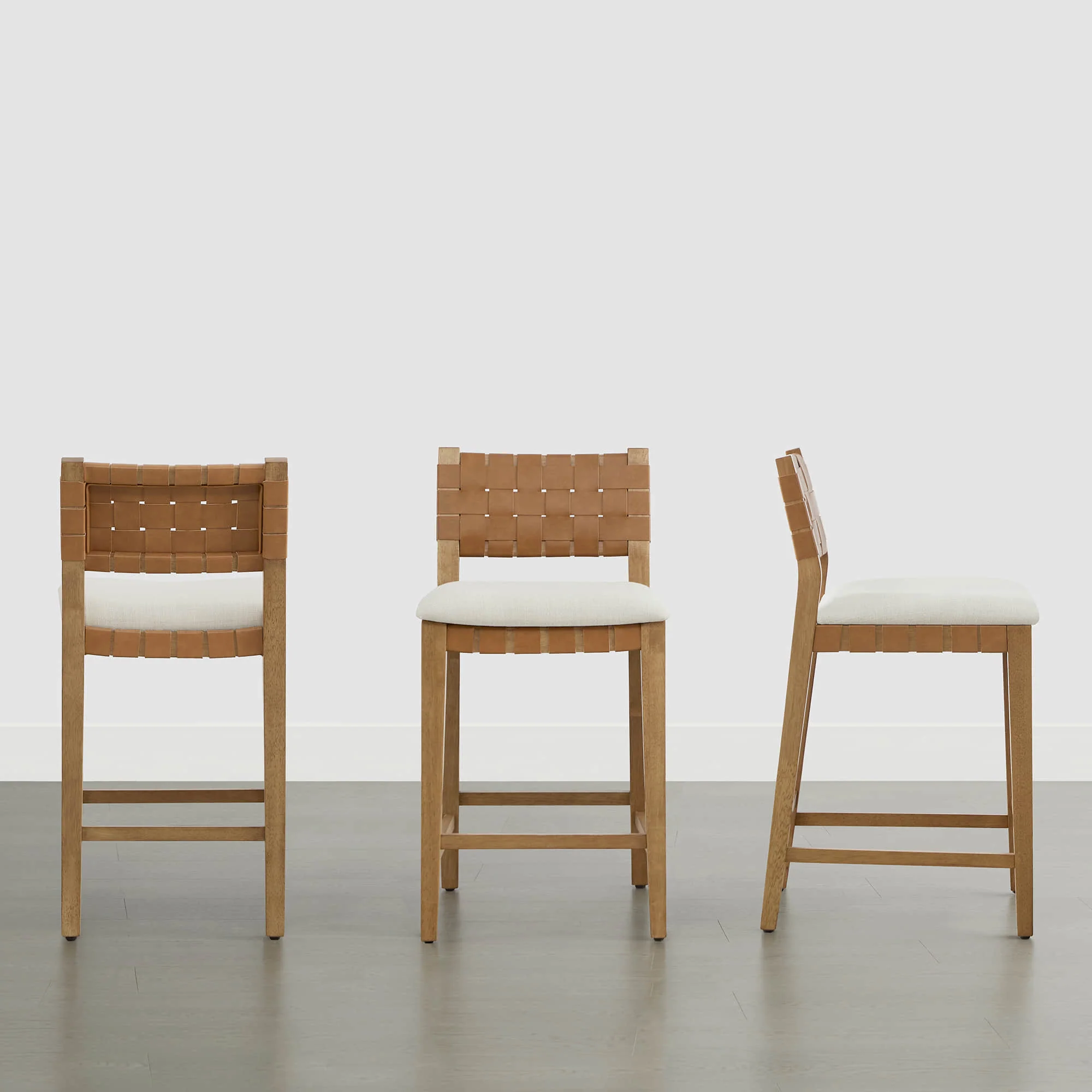 Aries Mid-century Modern Handwoven Counter Stool - Image 13