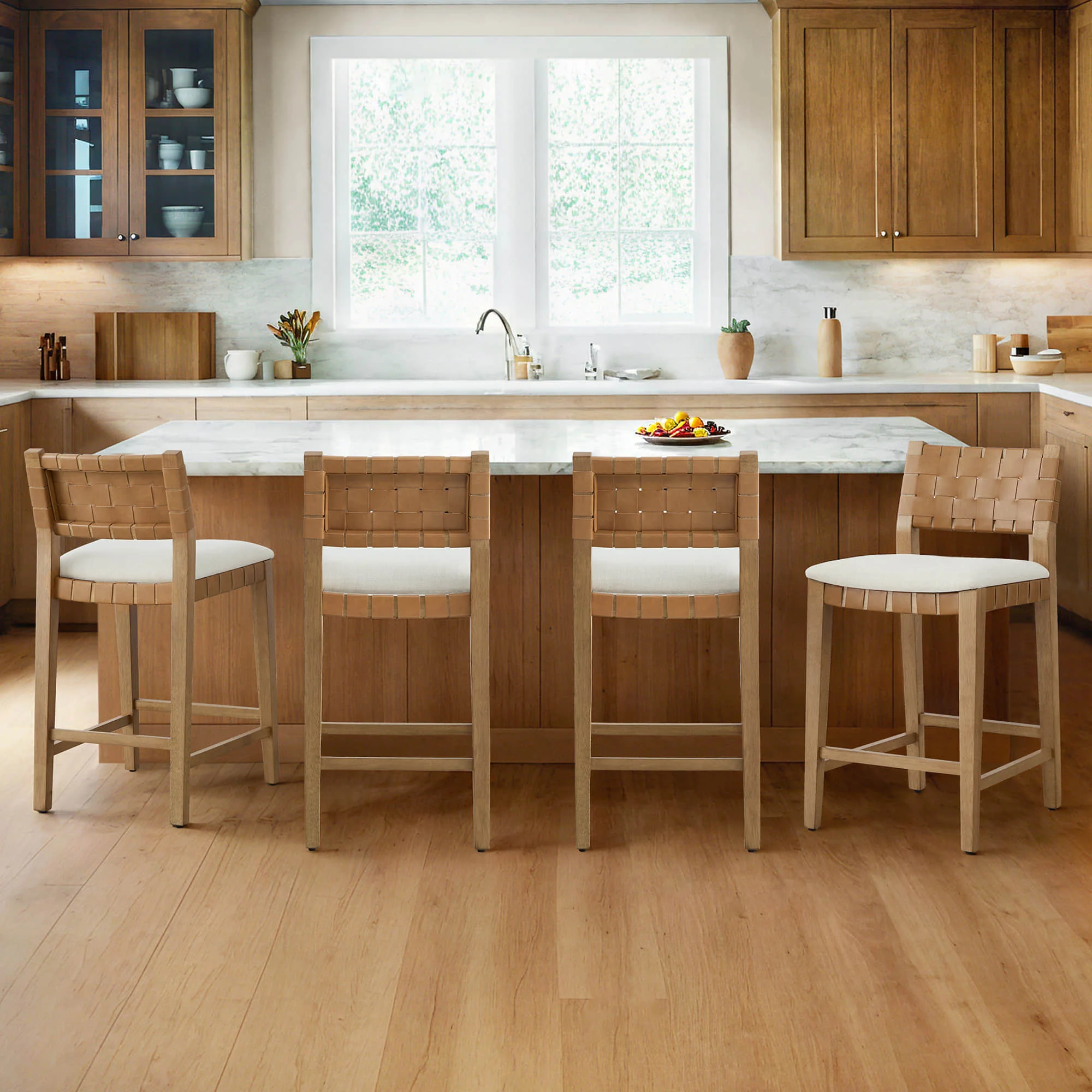 Aries Mid-century Modern Handwoven Counter Stool - Image 6