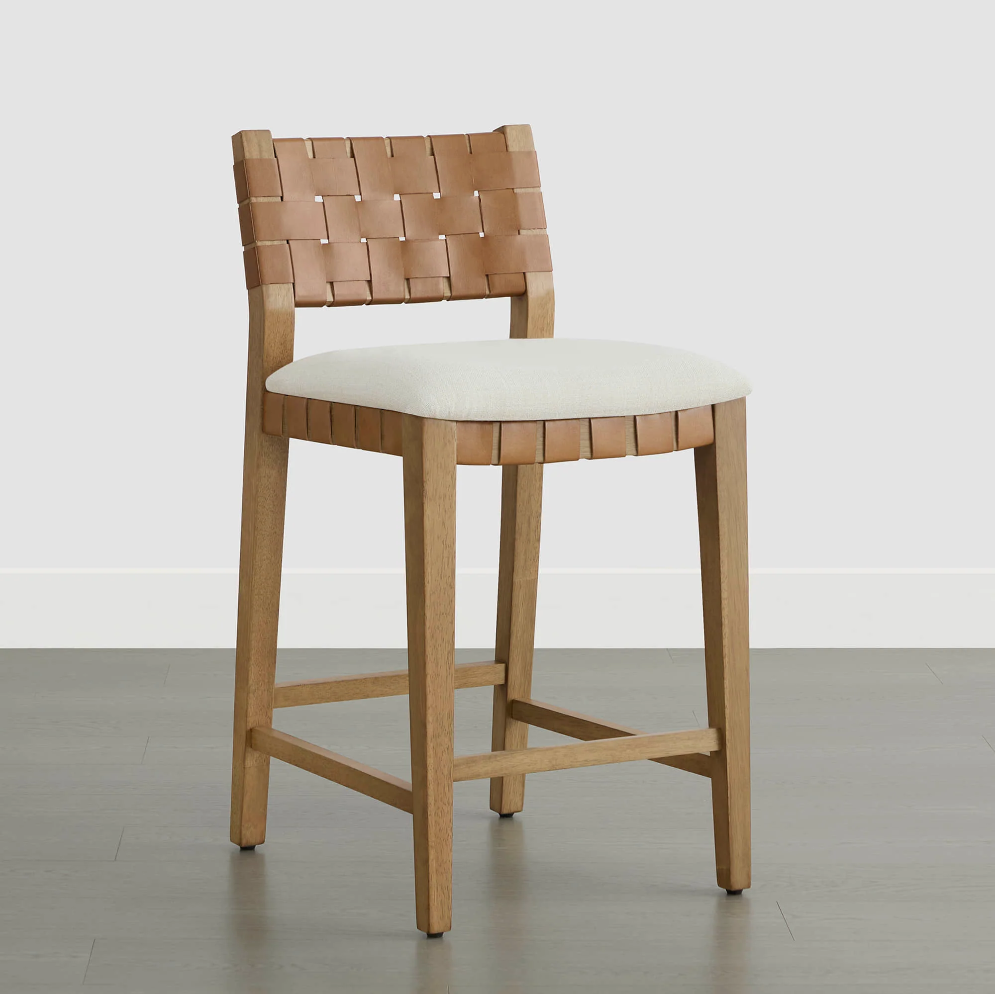 Aries Mid-century Modern Handwoven Counter Stool - Image 9