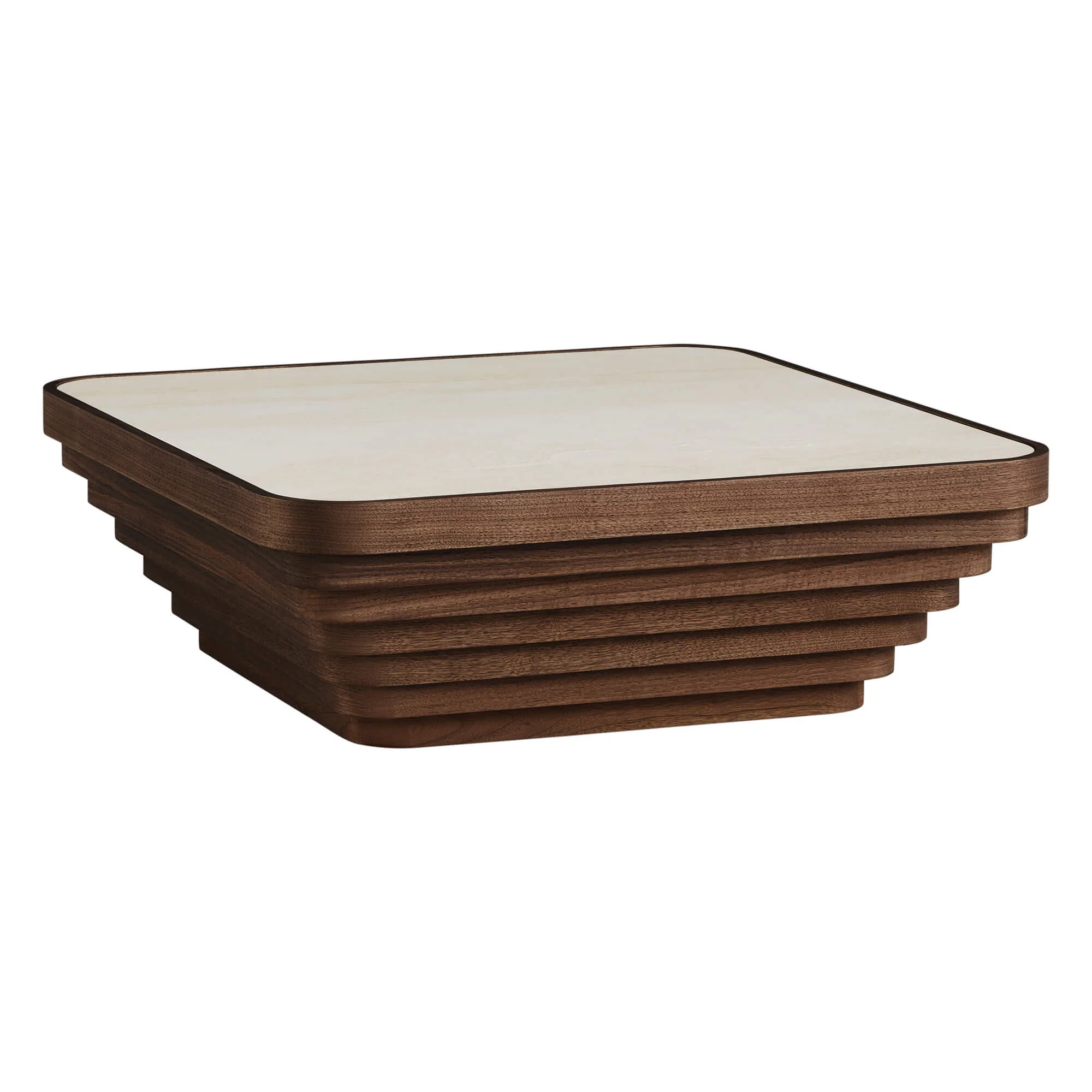 Aso Drum Wood Coffee Table with Sintered Stone - Image 11