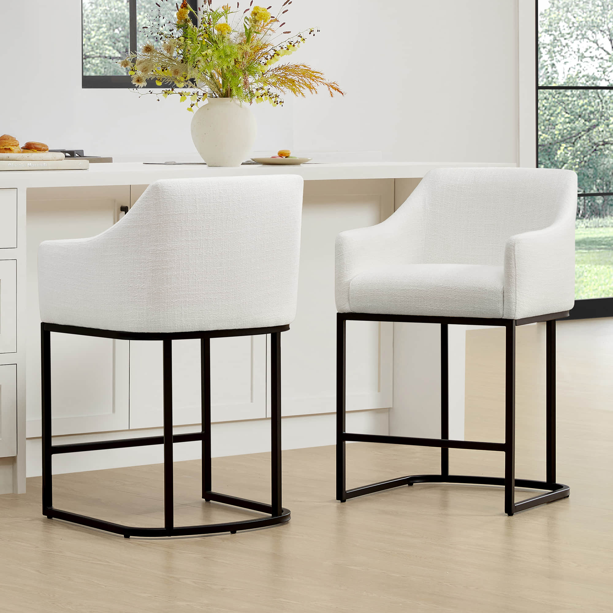 Aubrey Modern Barrel Counter Stools  (Set of 2) - Image 10
