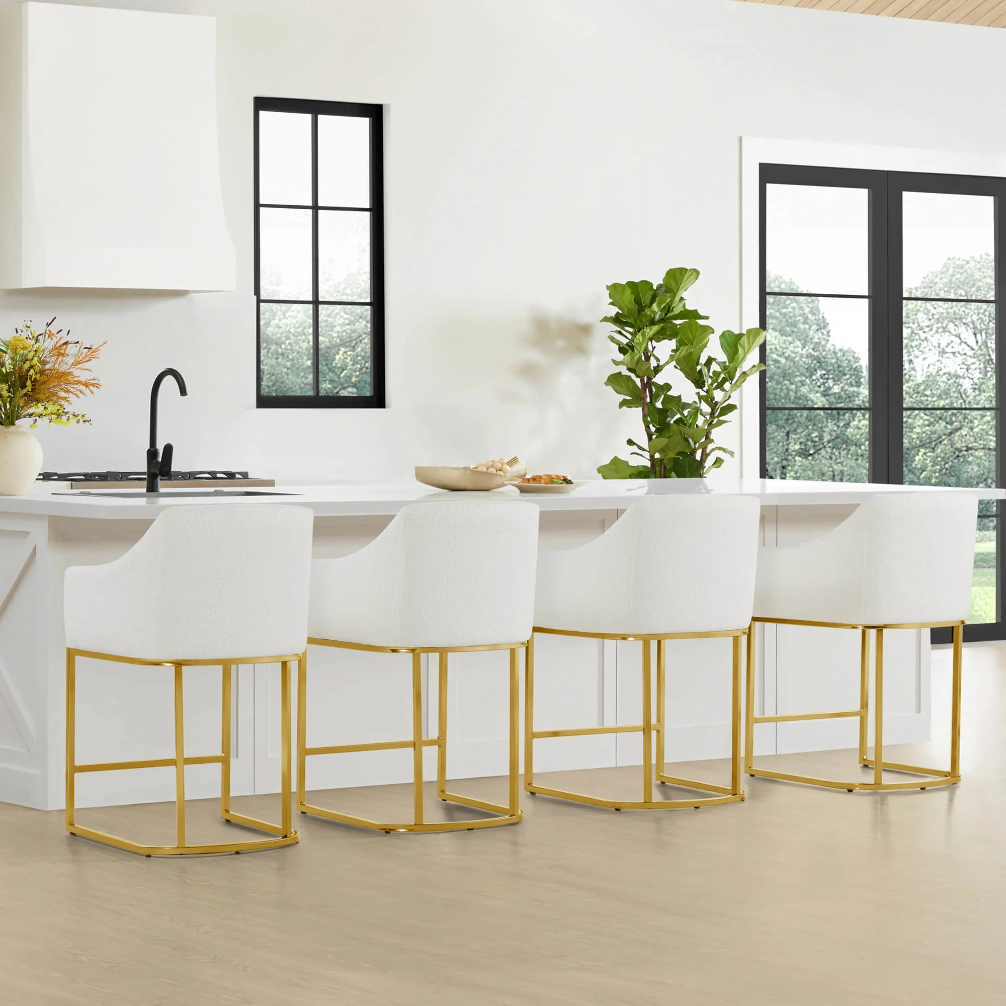 Aubrey Modern Barrel Counter Stools  (Set of 2) - Image 11