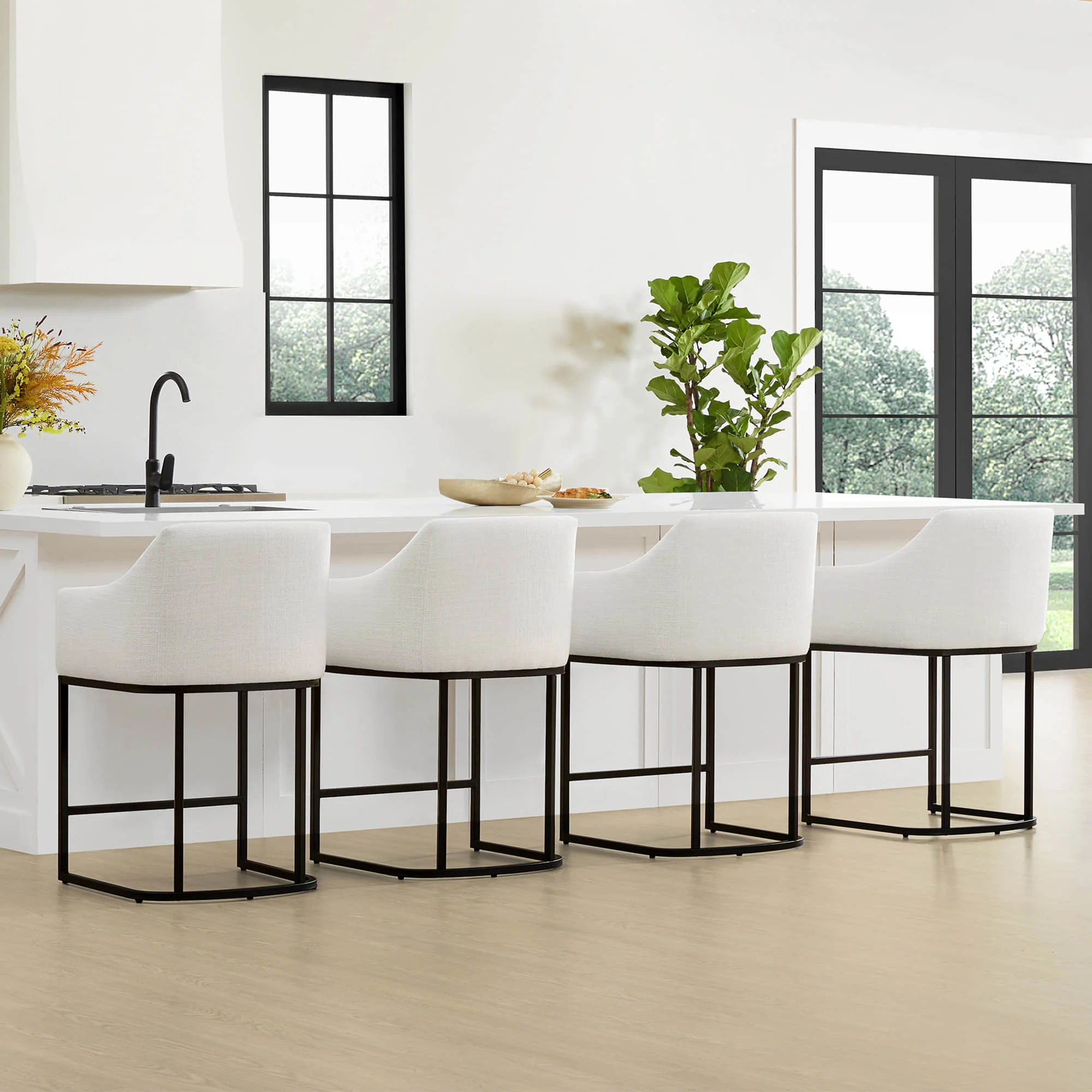 Aubrey Modern Barrel Counter Stools  (Set of 2) - Image 8