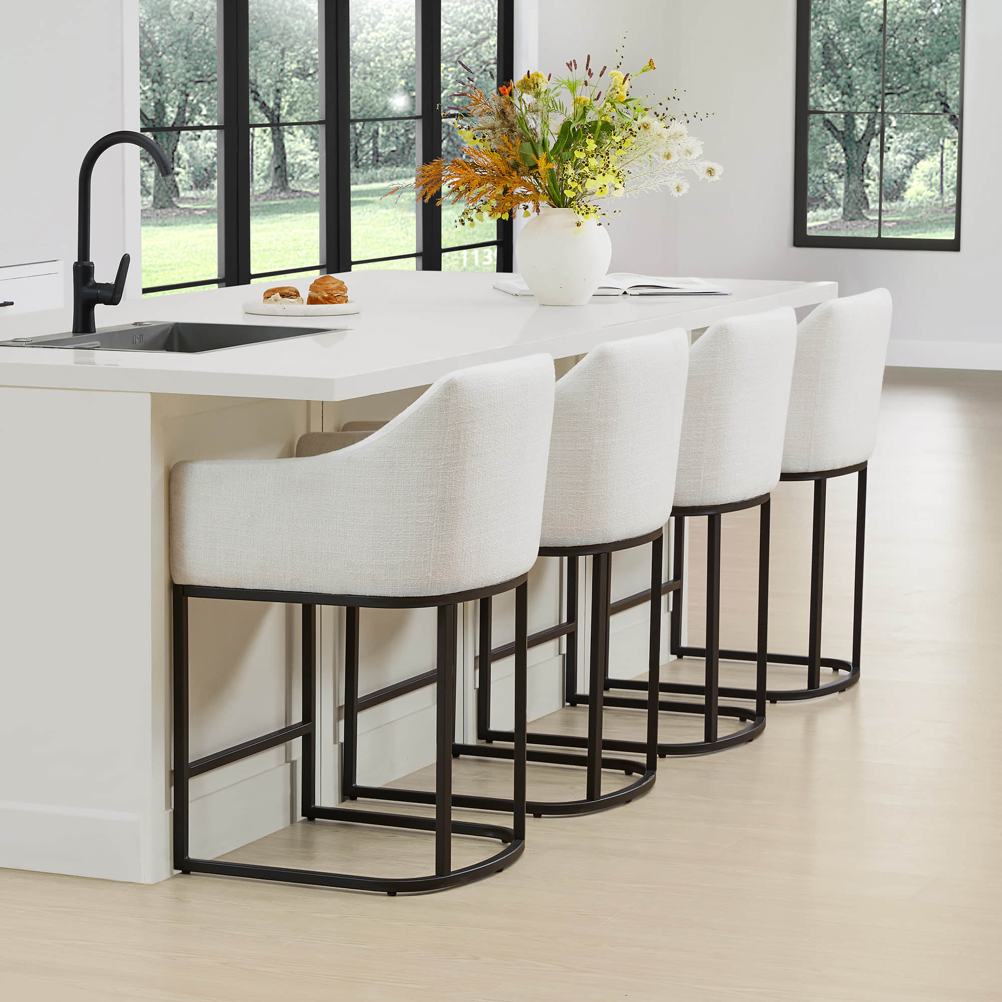 Aubrey Modern Barrel Counter Stools  (Set of 2) - Image 9