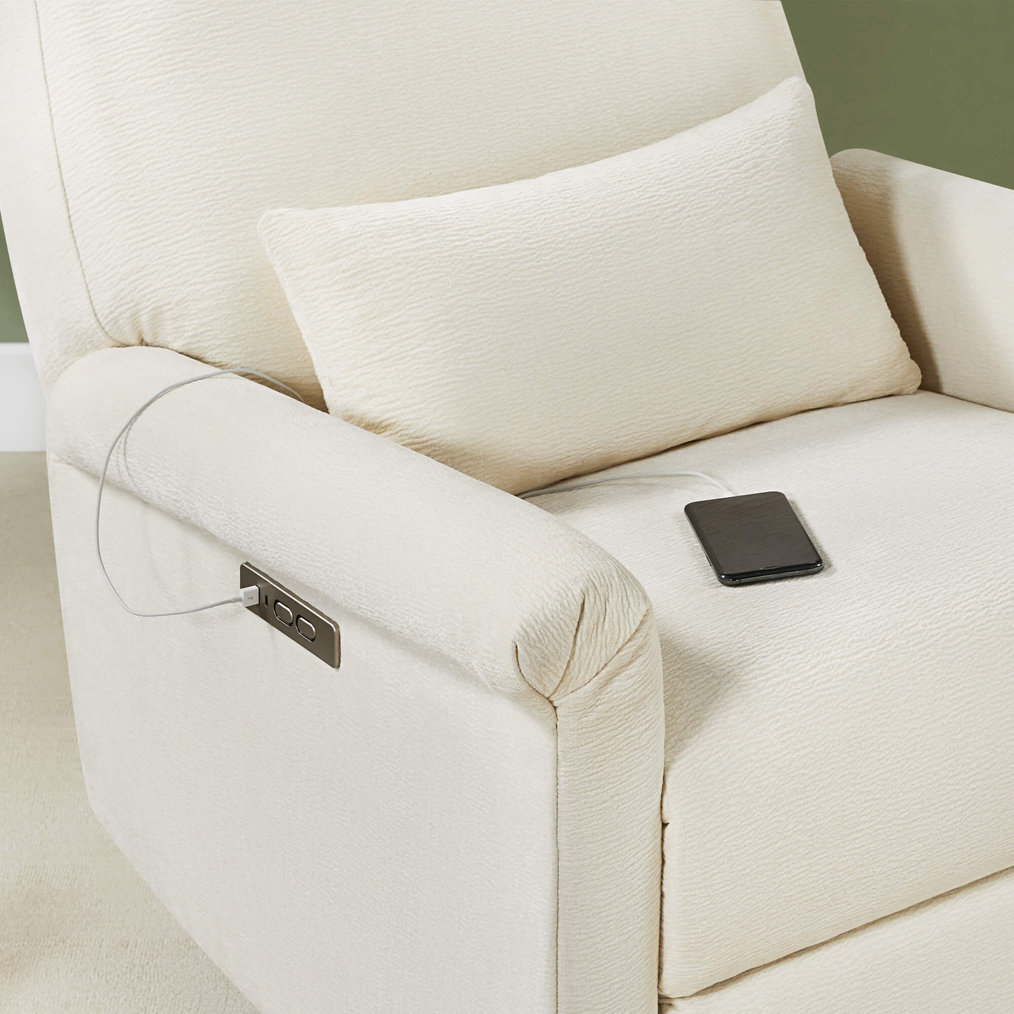 Aurora Power Swivel Nursery Glider Recliner - Image 34