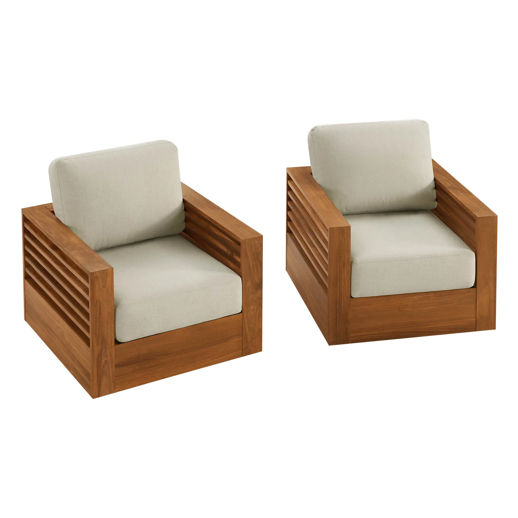 Beatriz Modern Outdoor Acacia Wood Slatted Swivel Bistro Set - Image 19