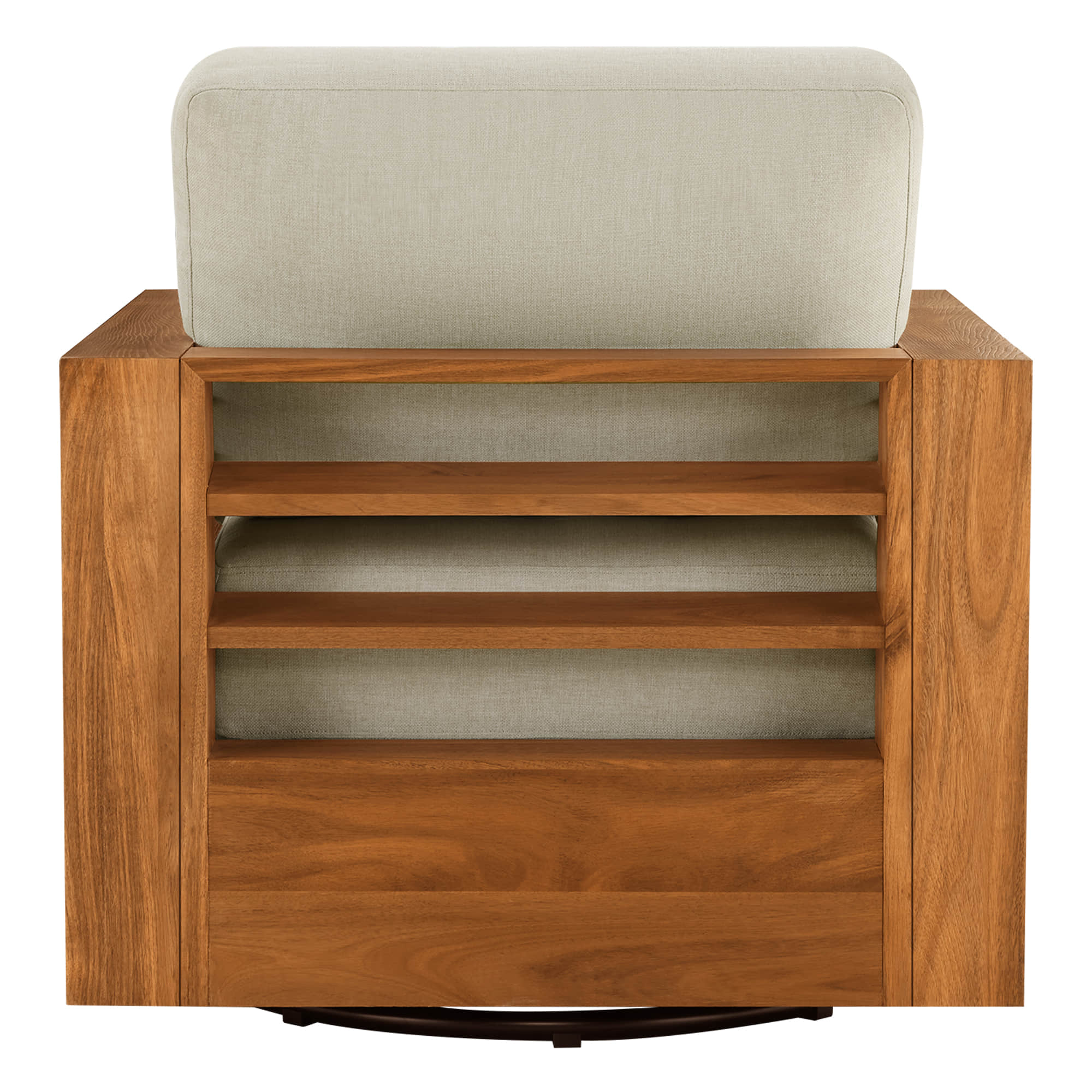 Beatriz Modern Outdoor Acacia Wood Slatted Swivel Chair - Image 10