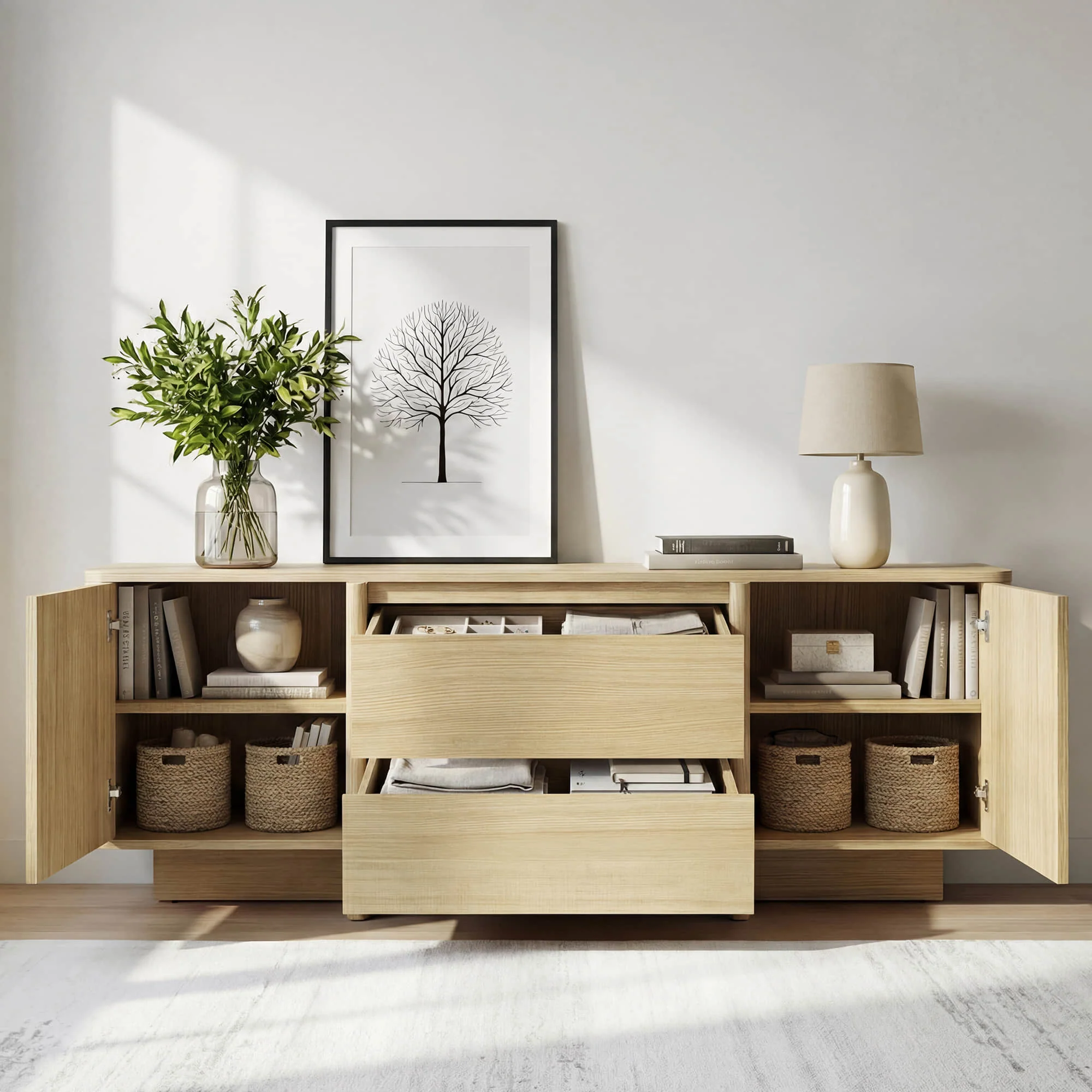 Bennett 62" Modern Arched Wood TV Stand - Image 2