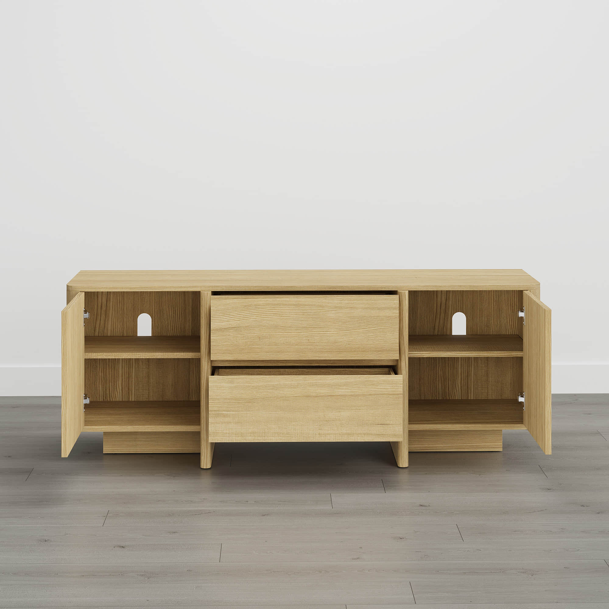 Bennett 62" Modern Arched Wood TV Stand - Image 8