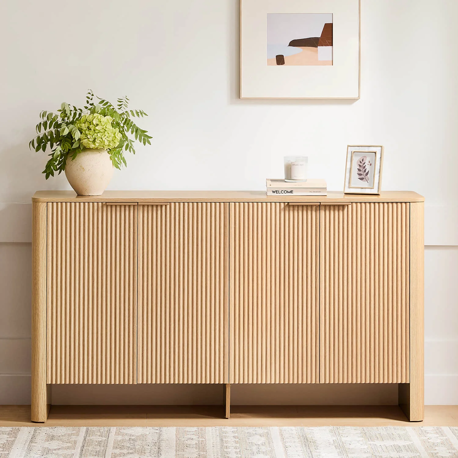 61" Bowen Fluted Wood Sideboard, High-Leg - Image 14
