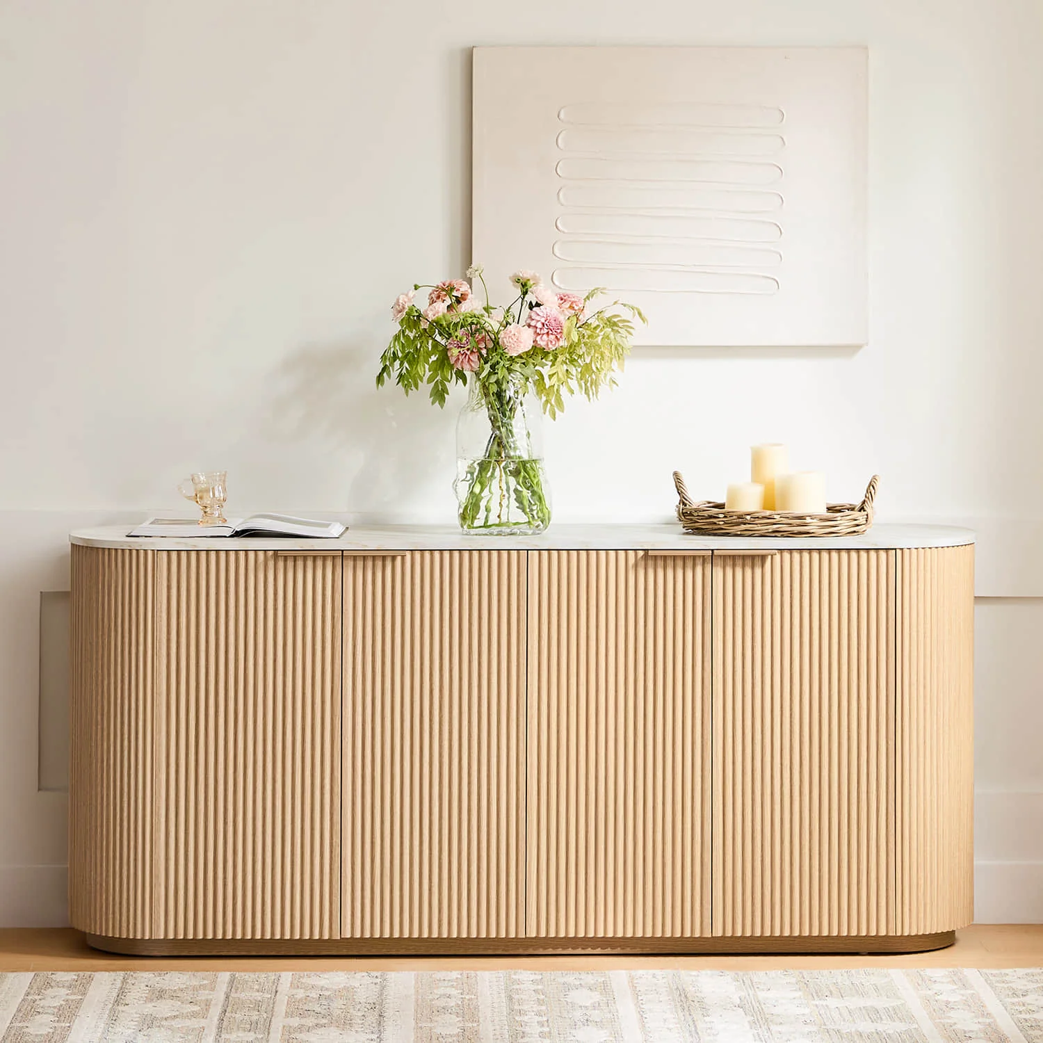 70" Bowen Fluted Wood Sideboard - Image 14