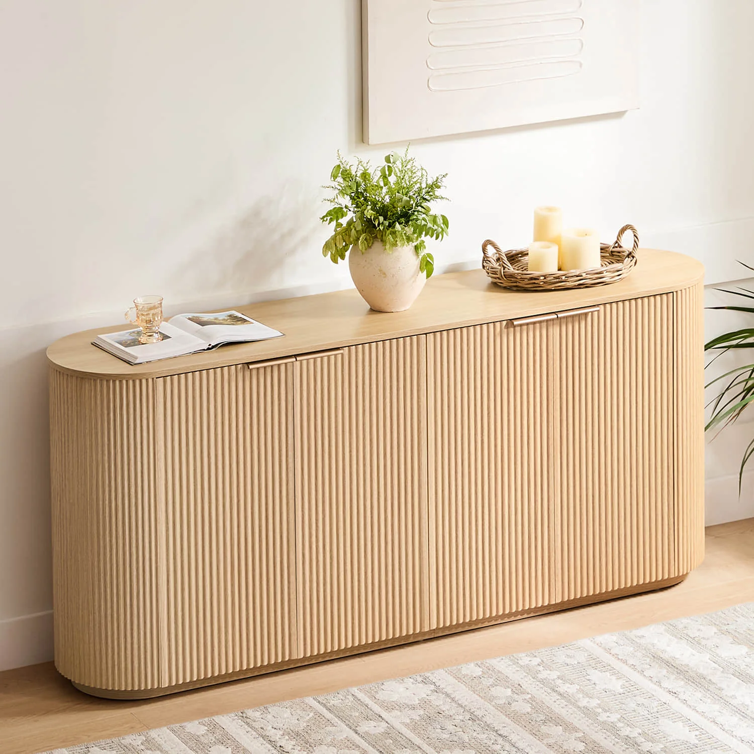 70" Bowen Fluted Wood Sideboard - Image 9