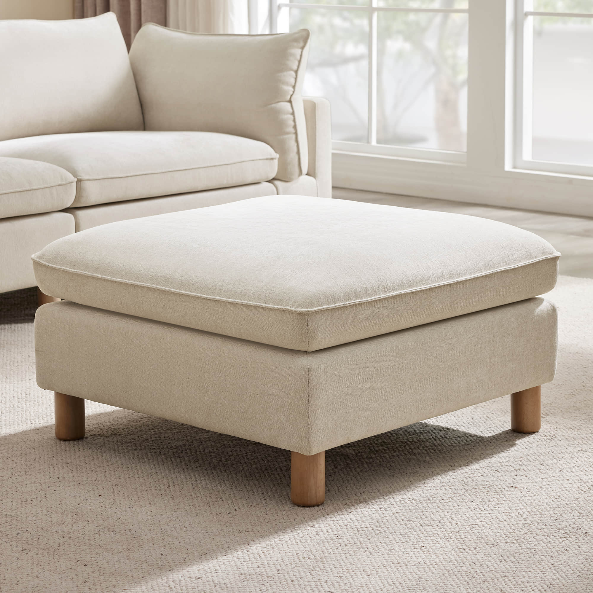 Brendon Modular Ottoman with Wood Leg - Image 2