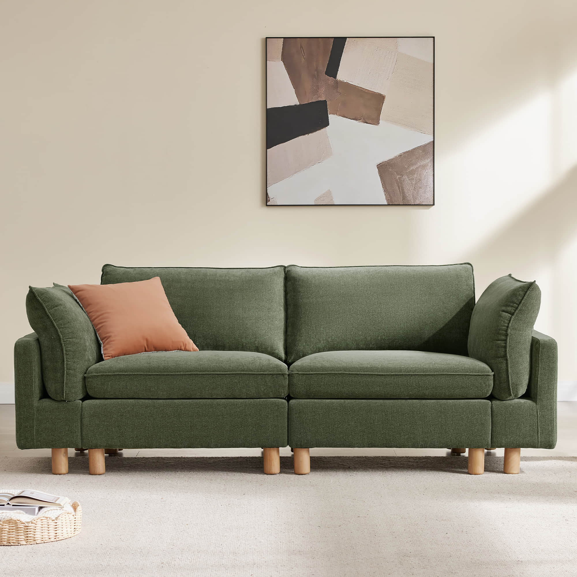 Brendon Modular 2-Seat Sofa with Wood Leg - Image 2