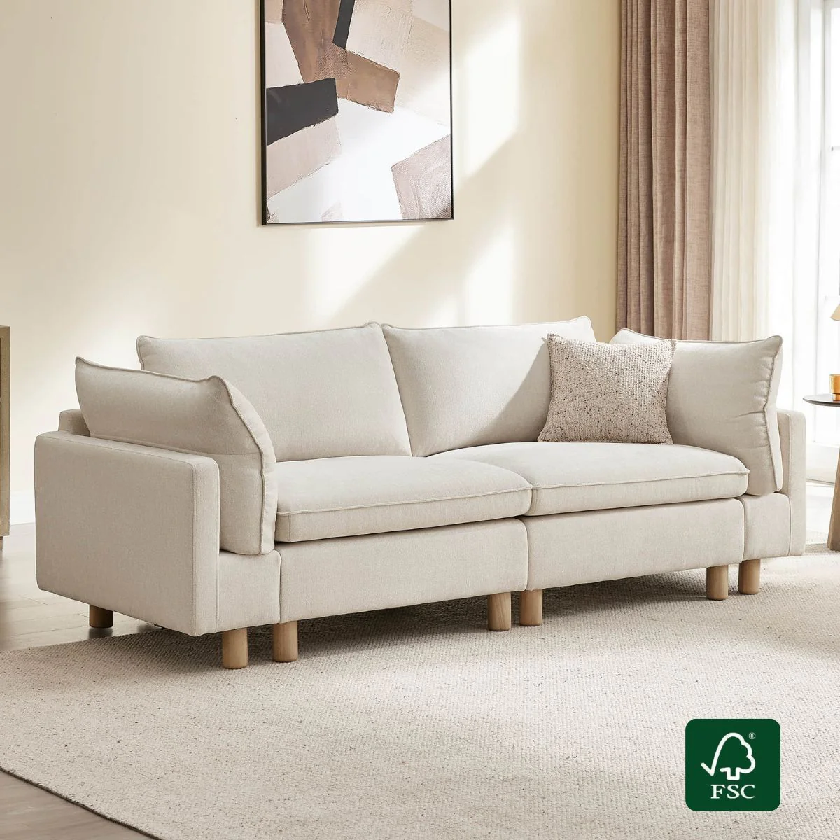 Brendon Modular 2-Seat Sofa with Wood Leg - Image 4