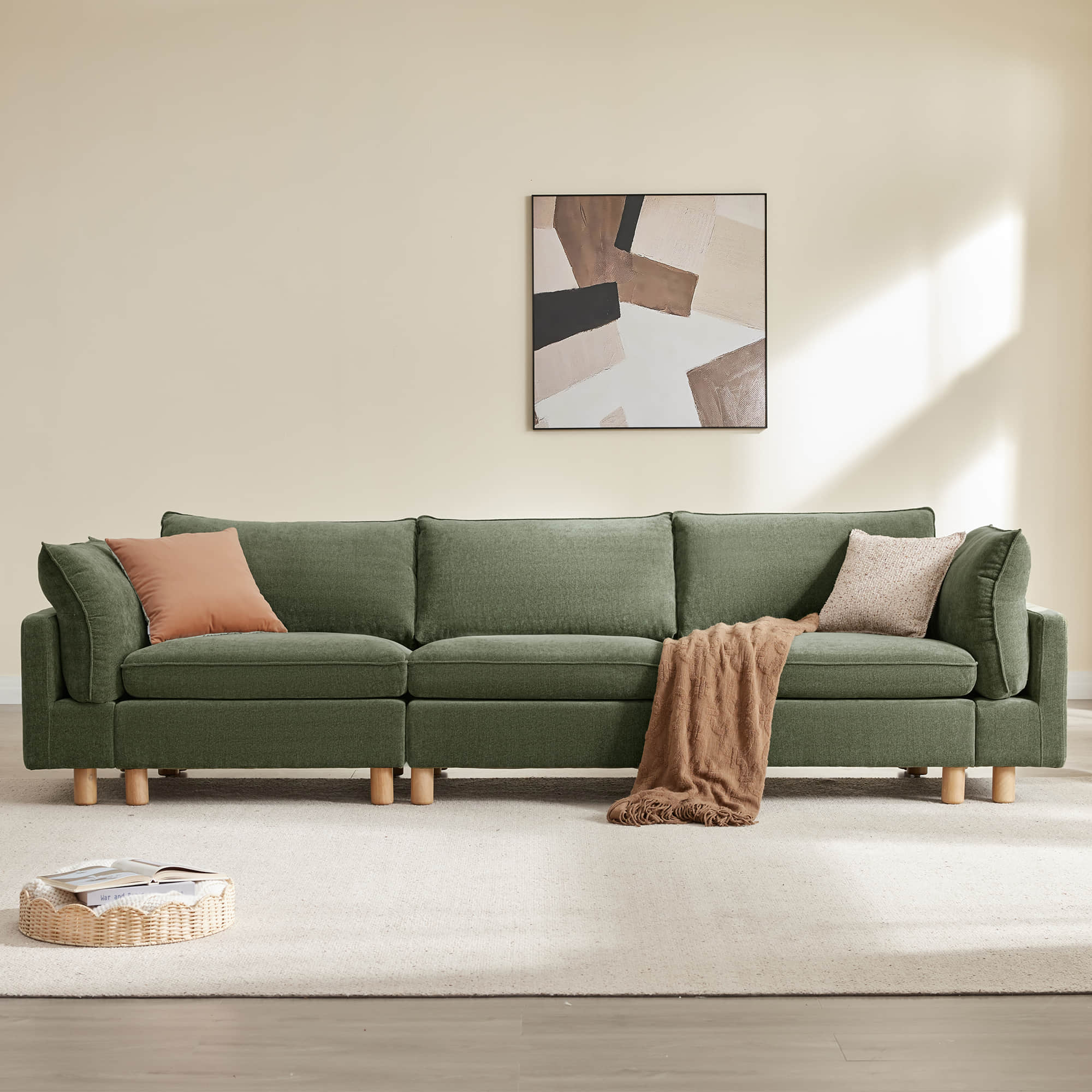 Brendon Modular 3-Seat Sofa with Wood Leg - Image 7