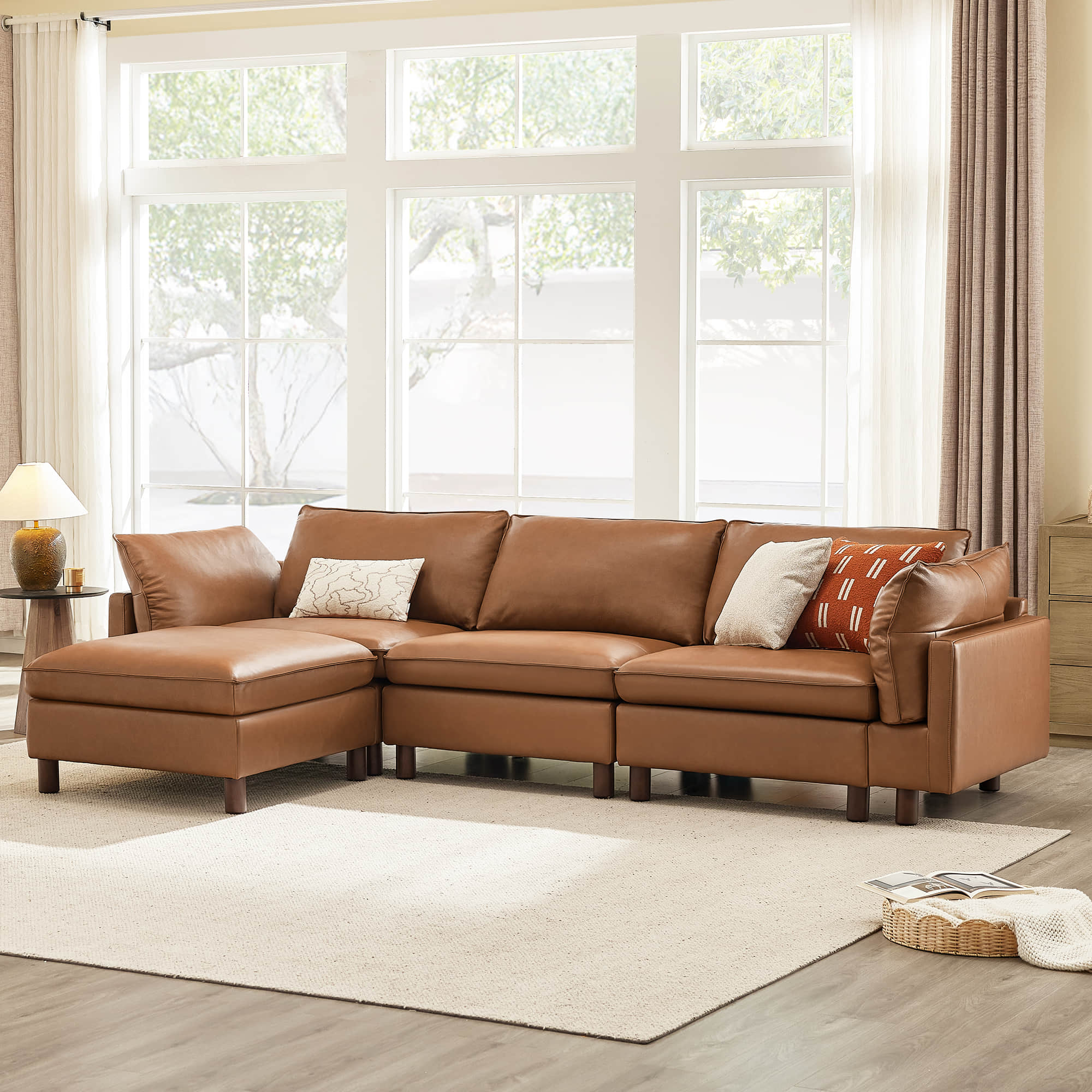 Brendon Modular 4-Seat Sectional Sofa with Wood Leg - Image 10