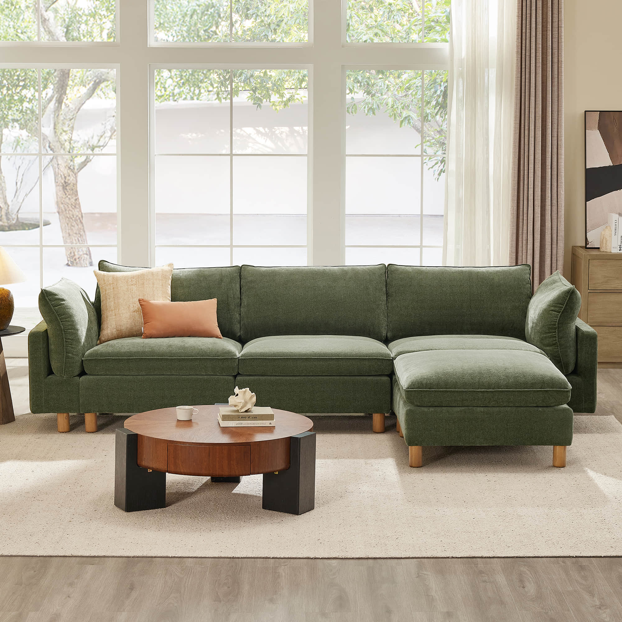 Brendon Modular 4-Seat Sectional Sofa with Wood Leg - Image 7