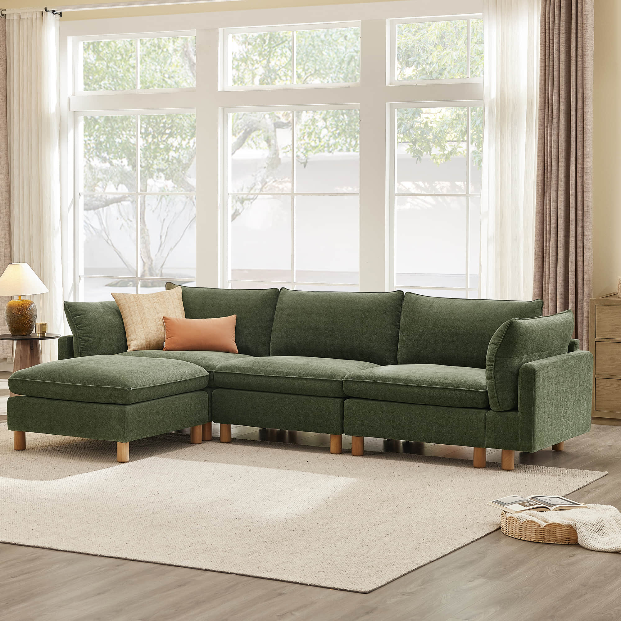 Brendon Modular 4-Seat Sectional Sofa with Wood Leg - Image 8