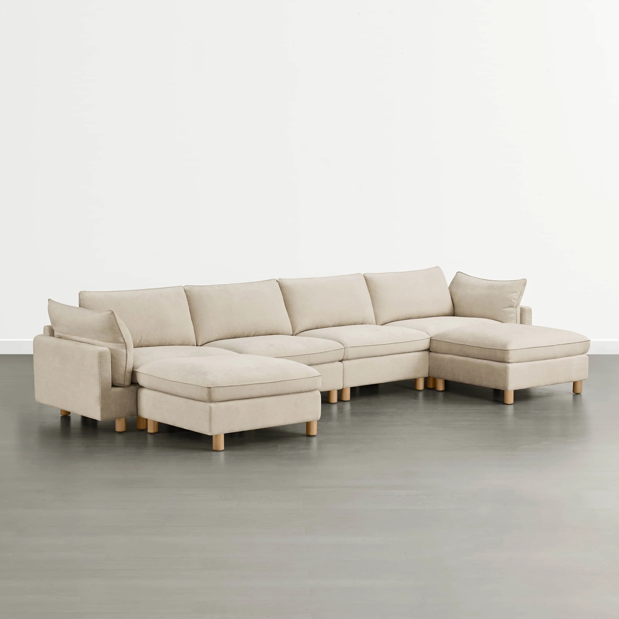 Brendon Modular 6-Seat Sectional Sofa with Wood Leg - Image 11