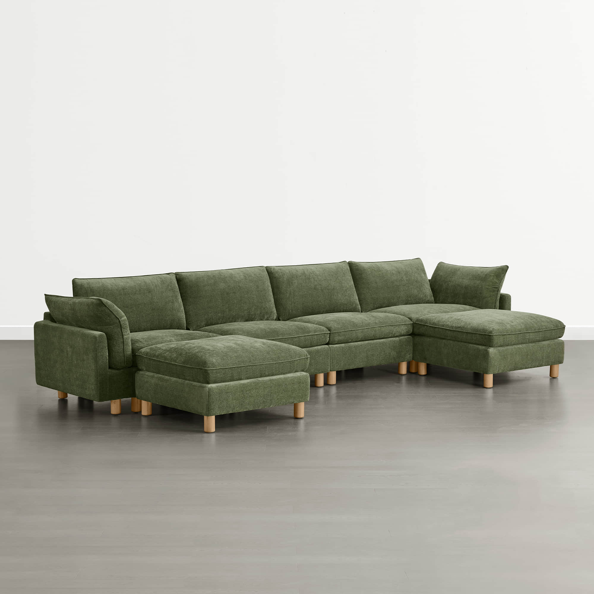 Brendon Modular 6-Seat Sectional Sofa with Wood Leg - Image 16