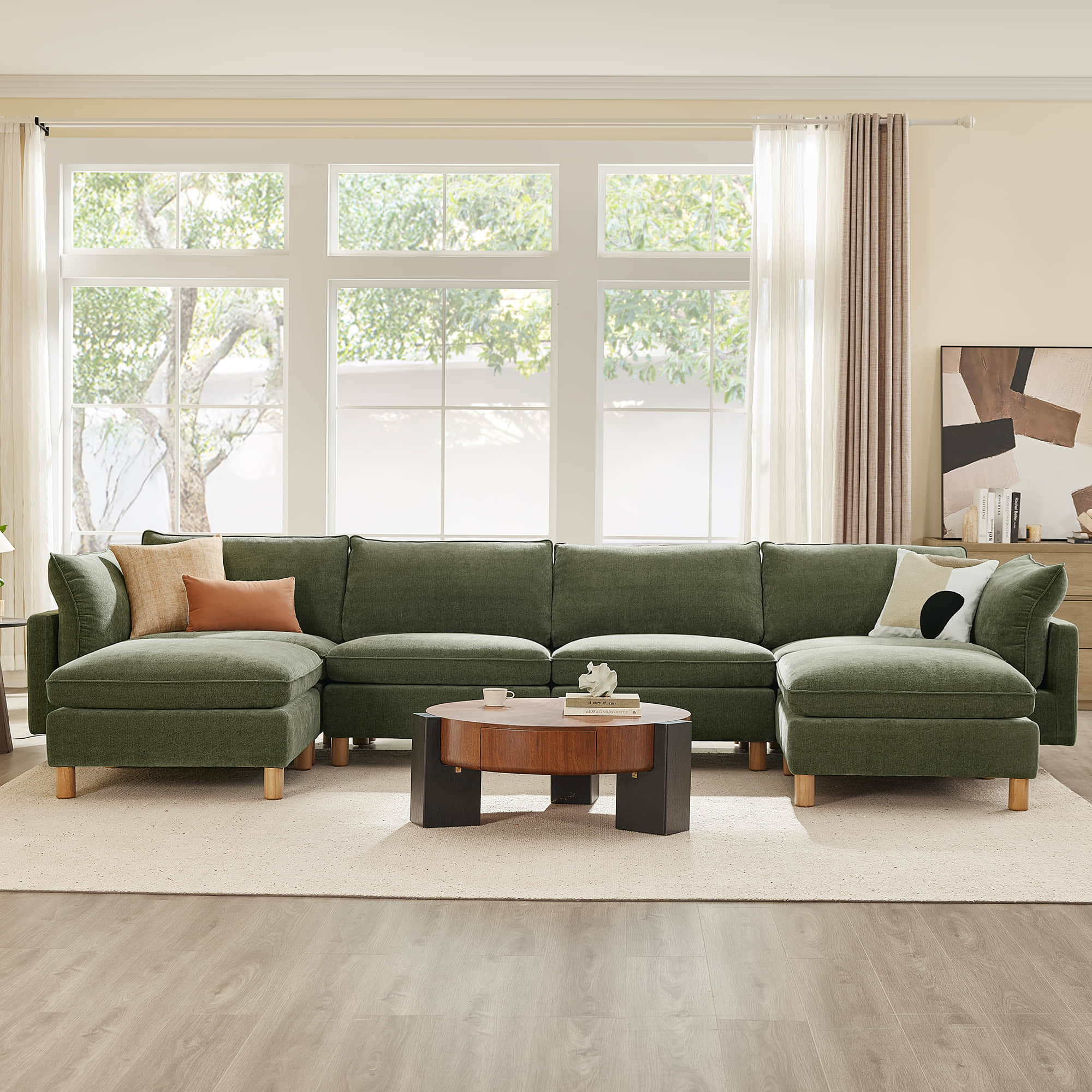 Brendon Modular 6-Seat Sectional Sofa with Wood Leg - Image 6