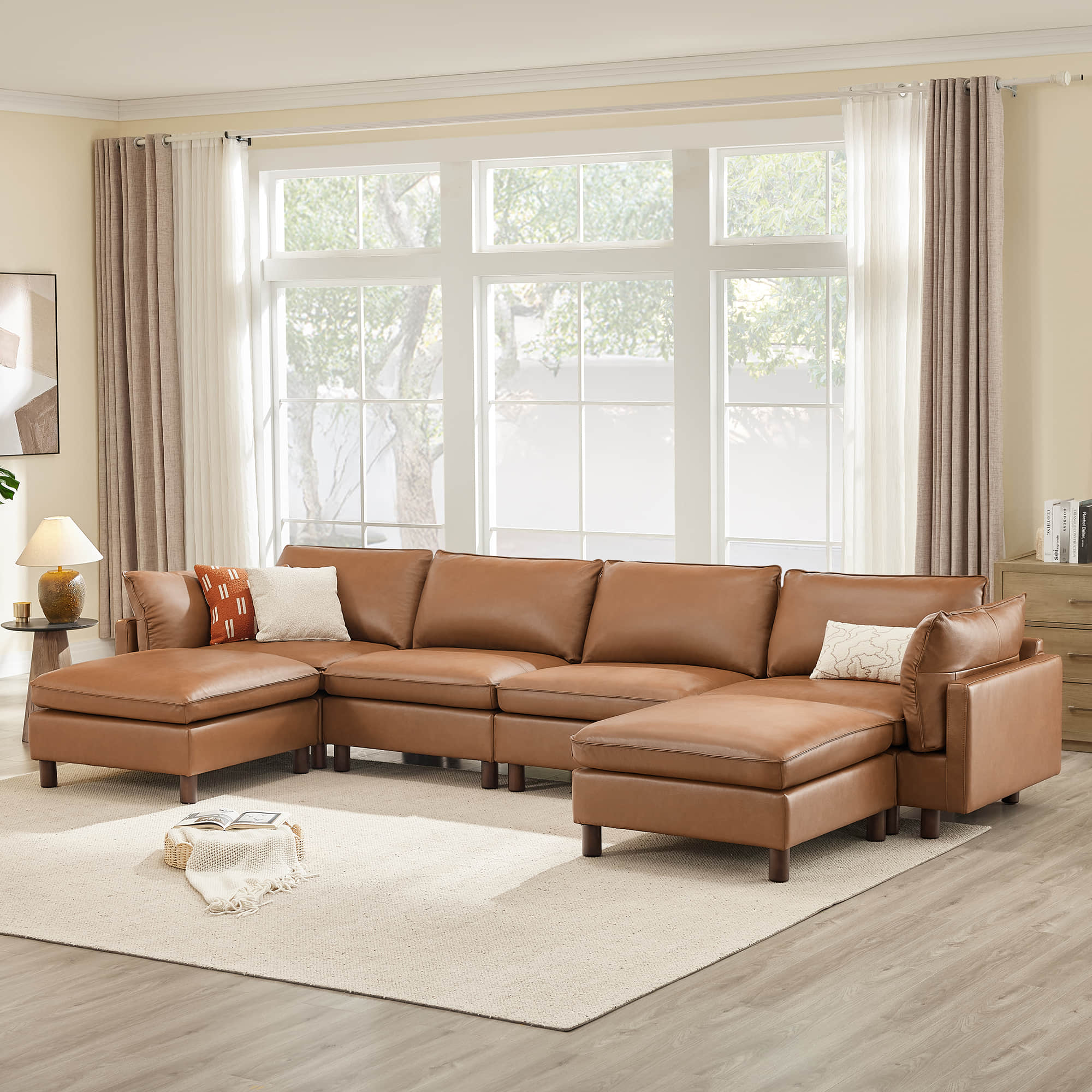 Brendon Modular 6-Seat Sectional Sofa with Wood Leg - Image 7
