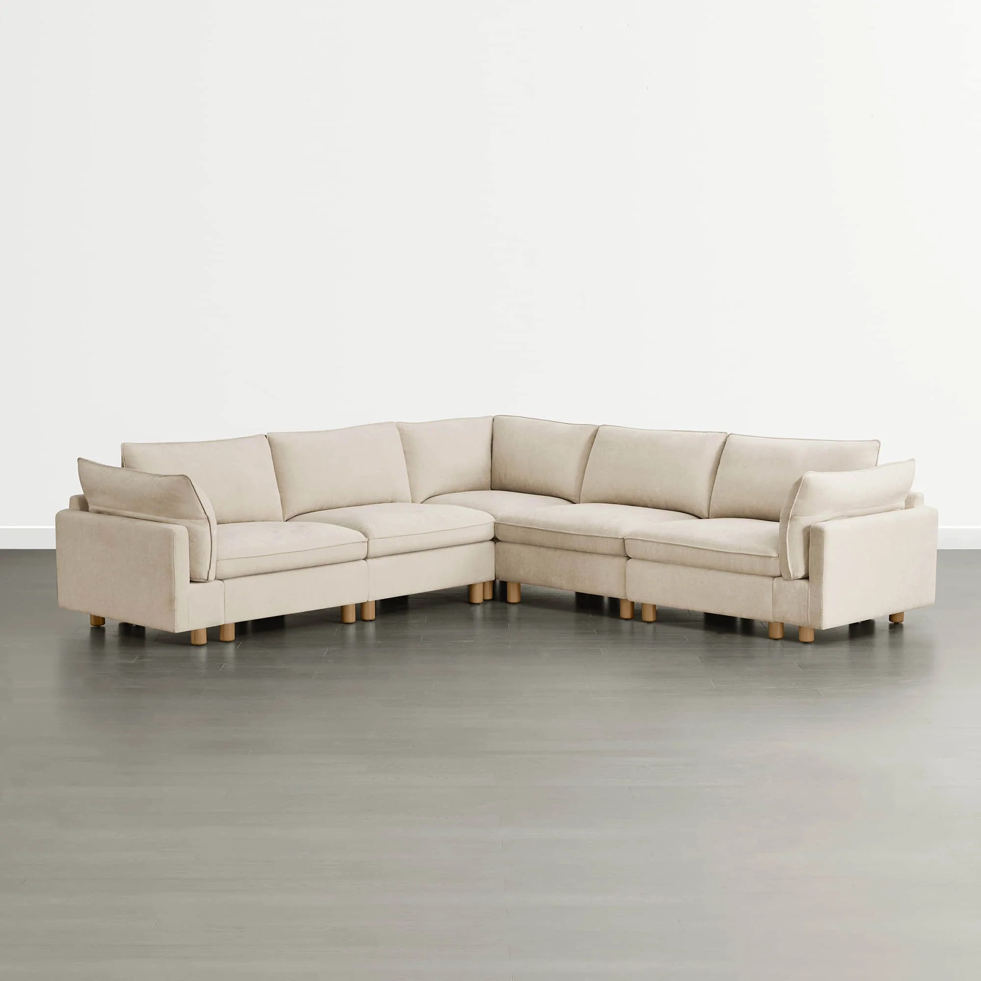 Brendon Modular Corner Sectional Sofa with Wood Leg - Image 12