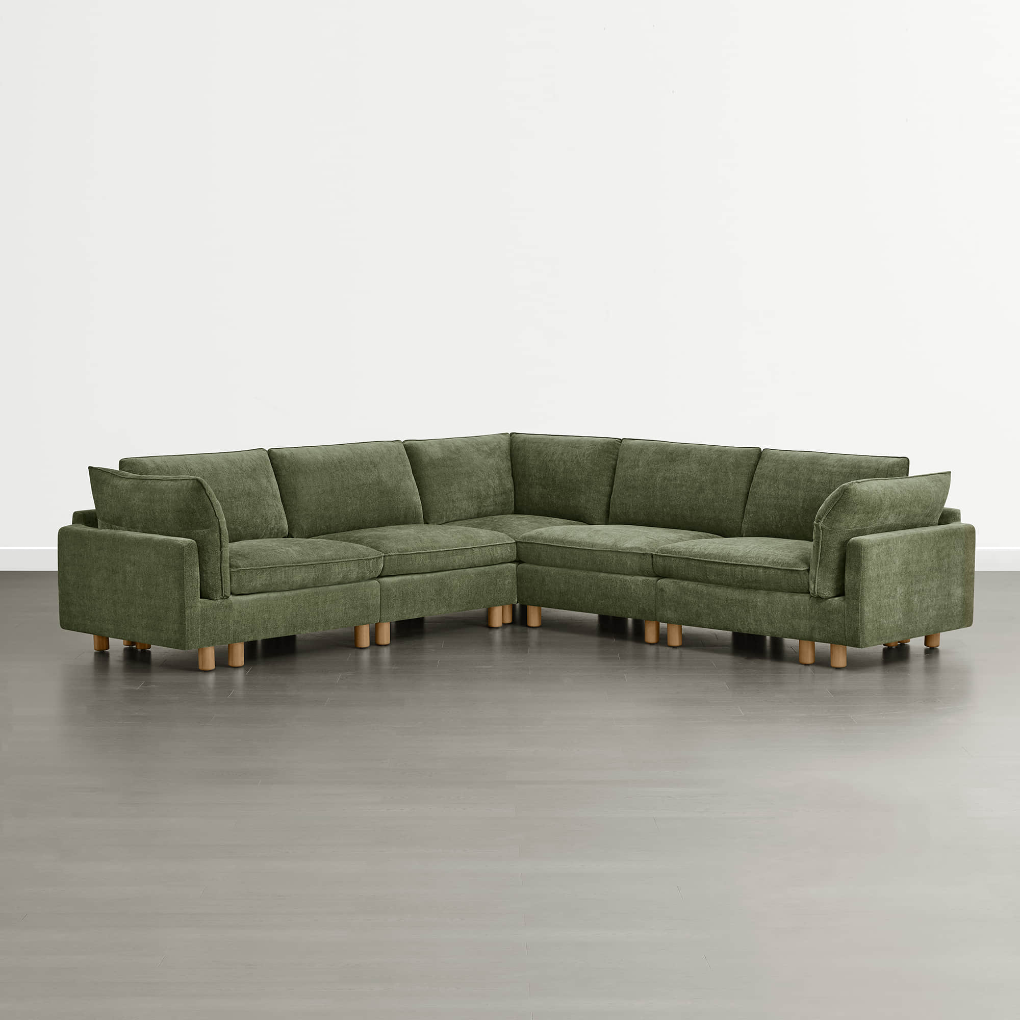 Brendon Modular Corner Sectional Sofa with Wood Leg - Image 16