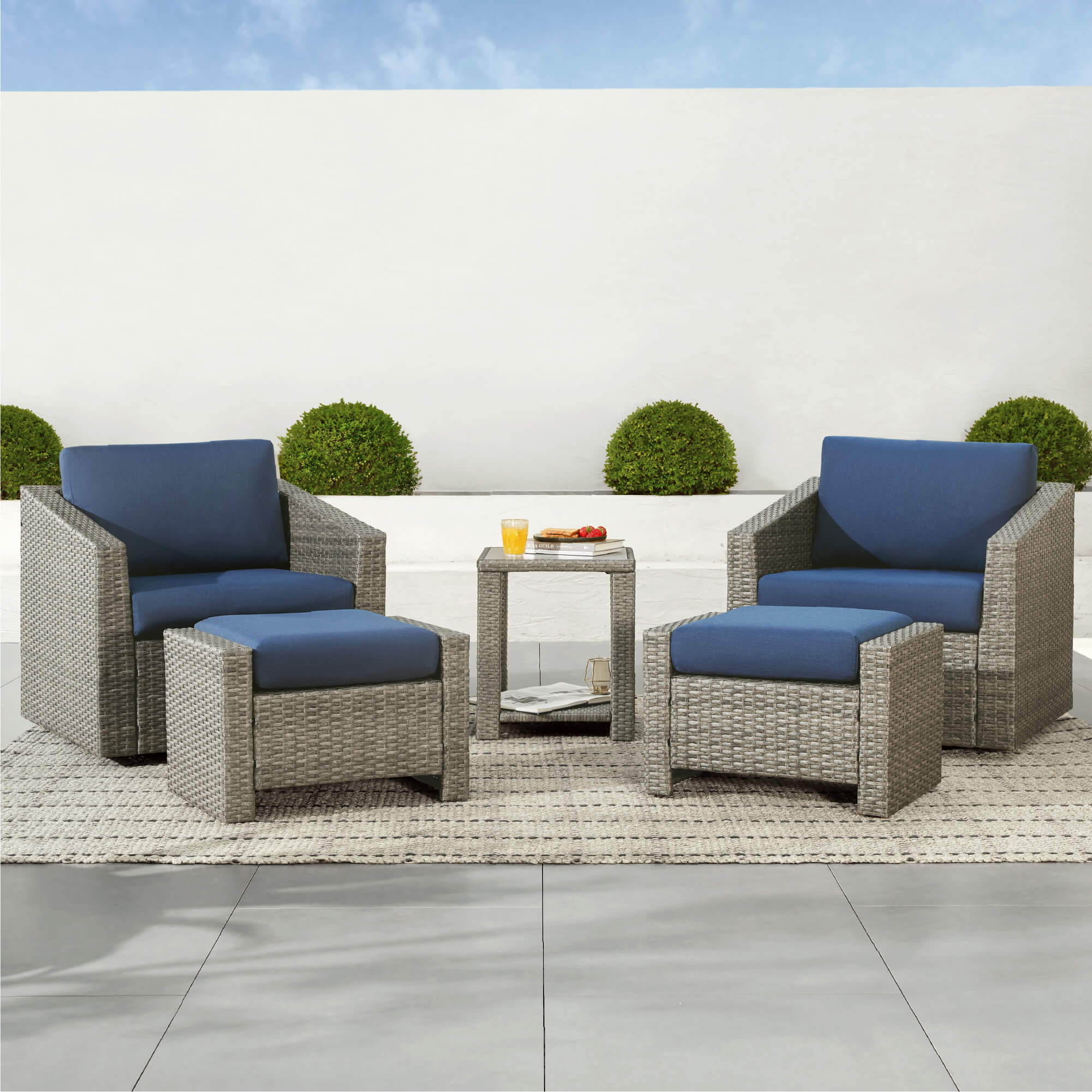 Calum Rattan Outdoor 5-Piece Patio Set - Image 78