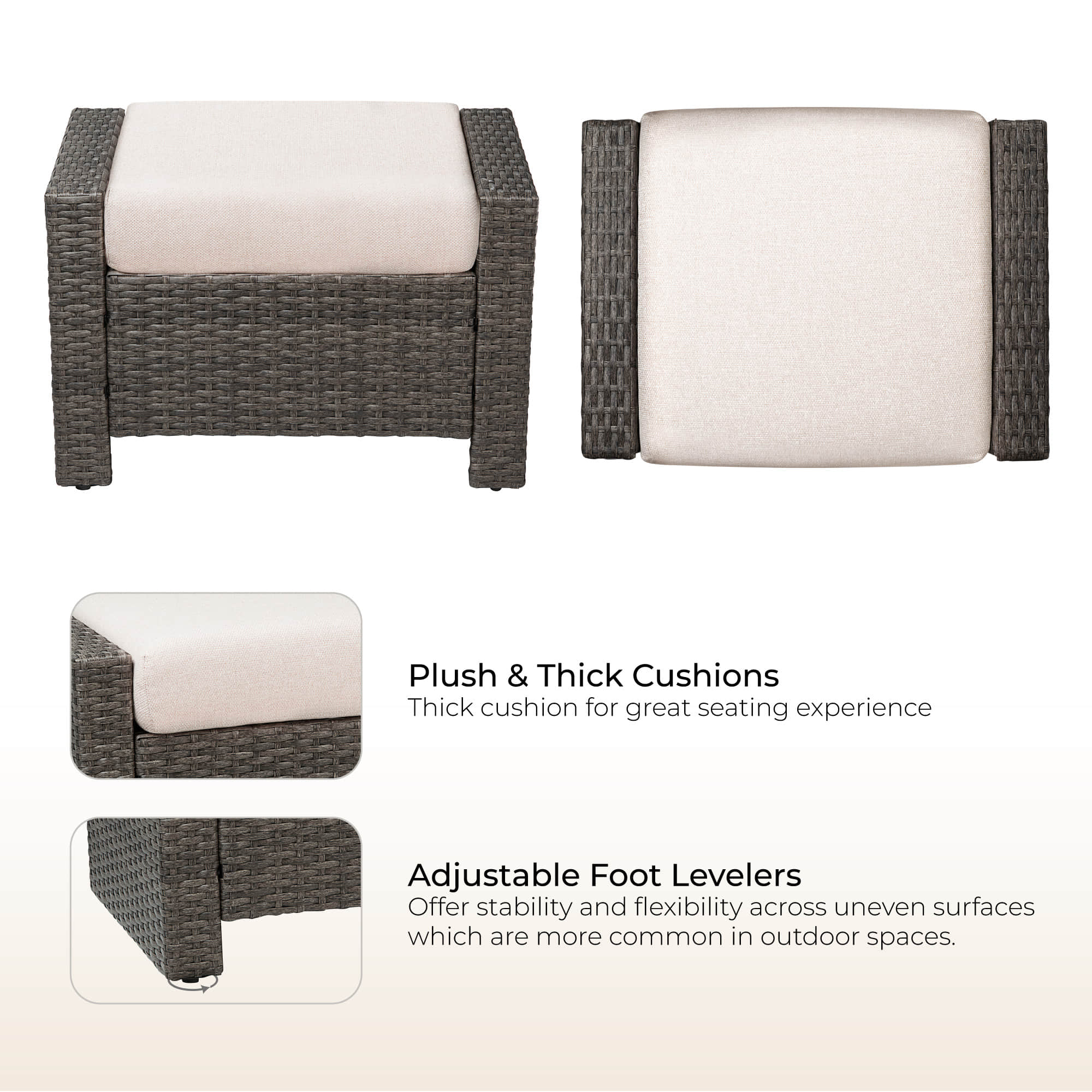 Calum Rattan Outdoor Ottoman - Image 20
