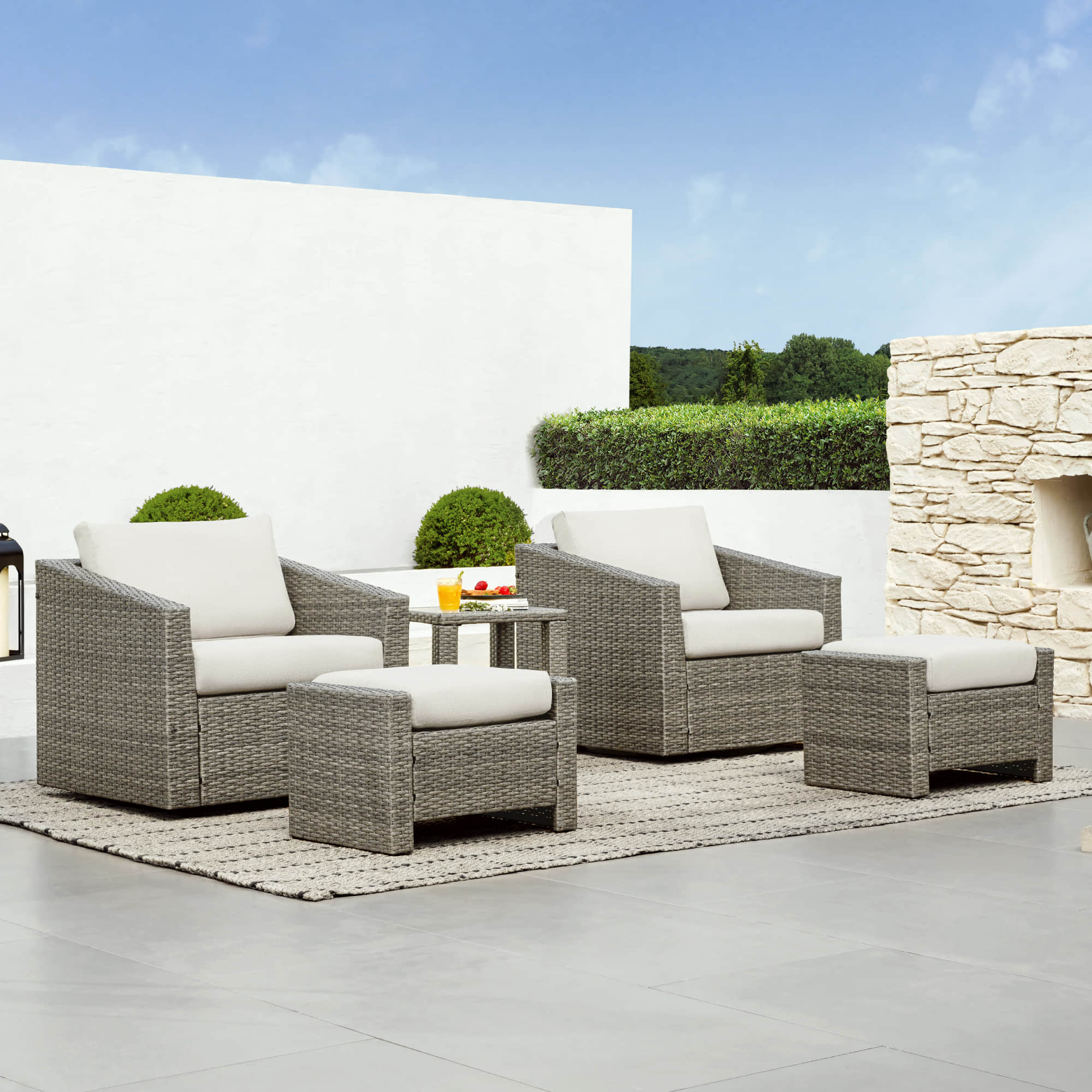 Calum Rattan Outdoor Ottoman - Image 22