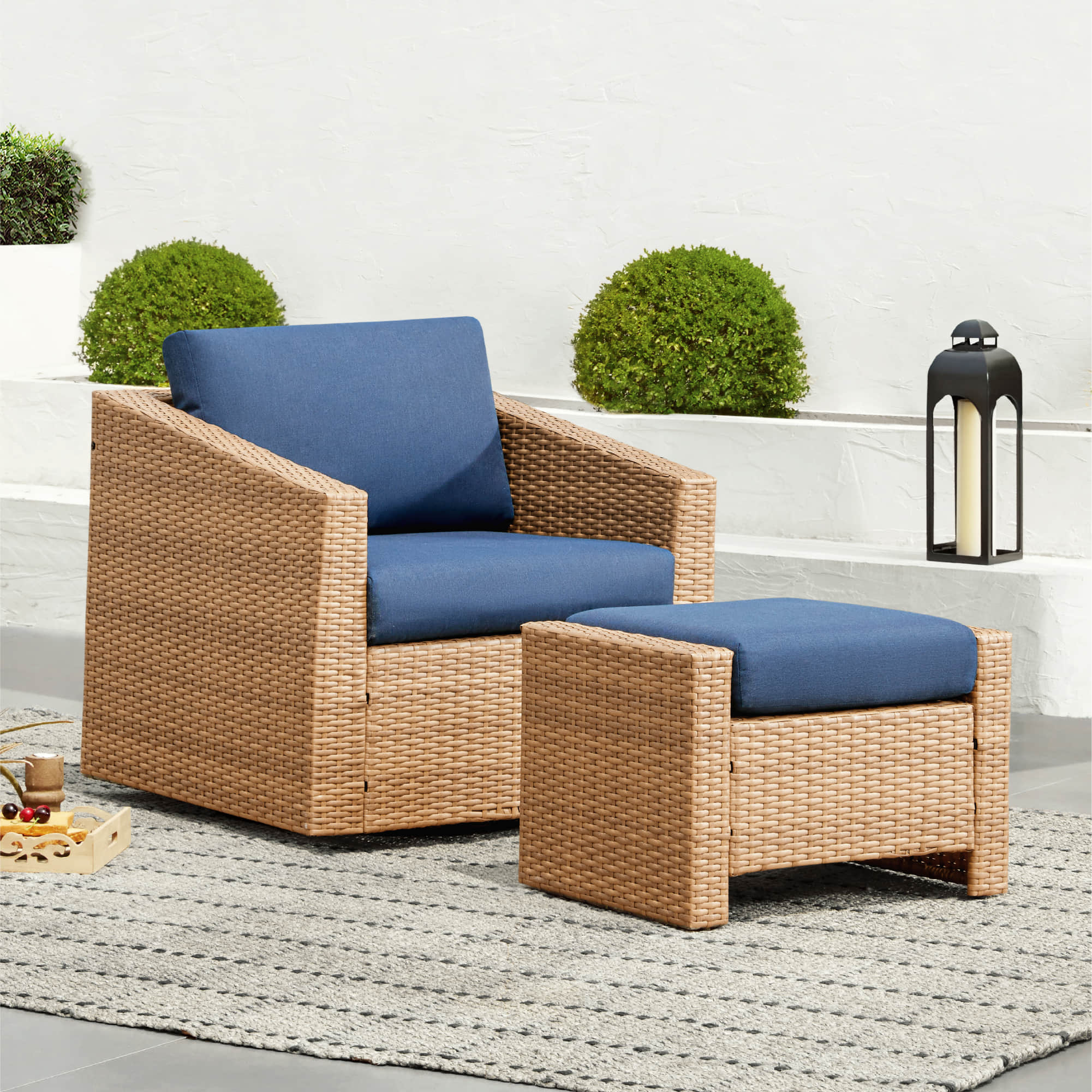 Calum Rattan Outdoor Ottoman - Image 31