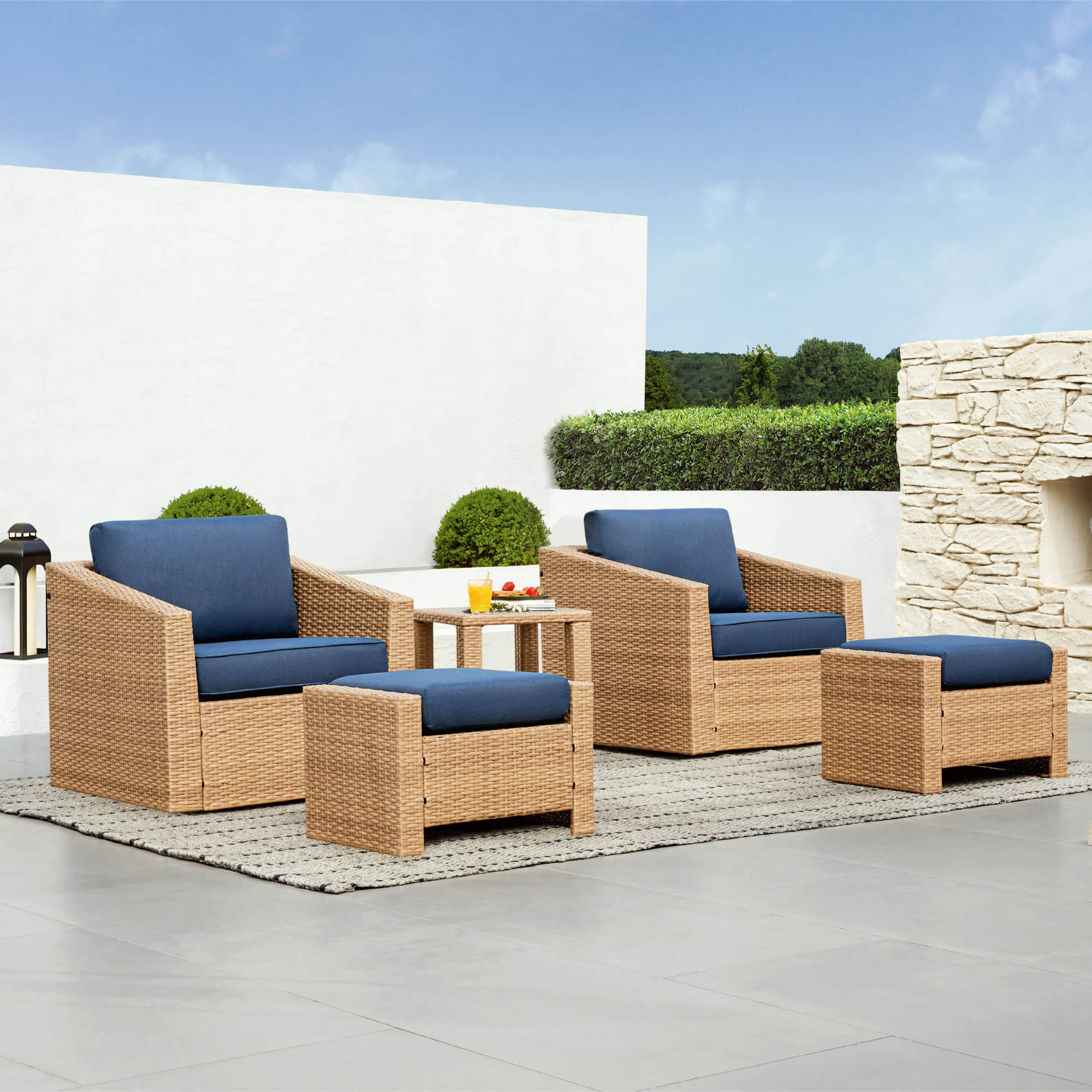 Calum Rattan Outdoor Ottoman - Image 32