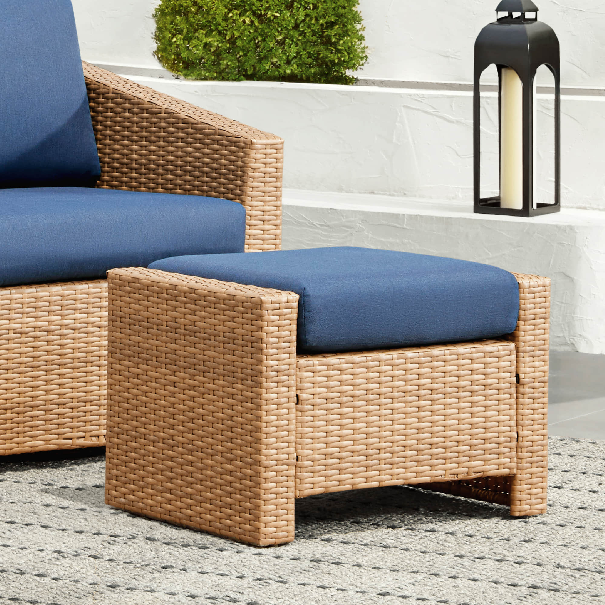 Calum Rattan Outdoor Ottoman - Image 5