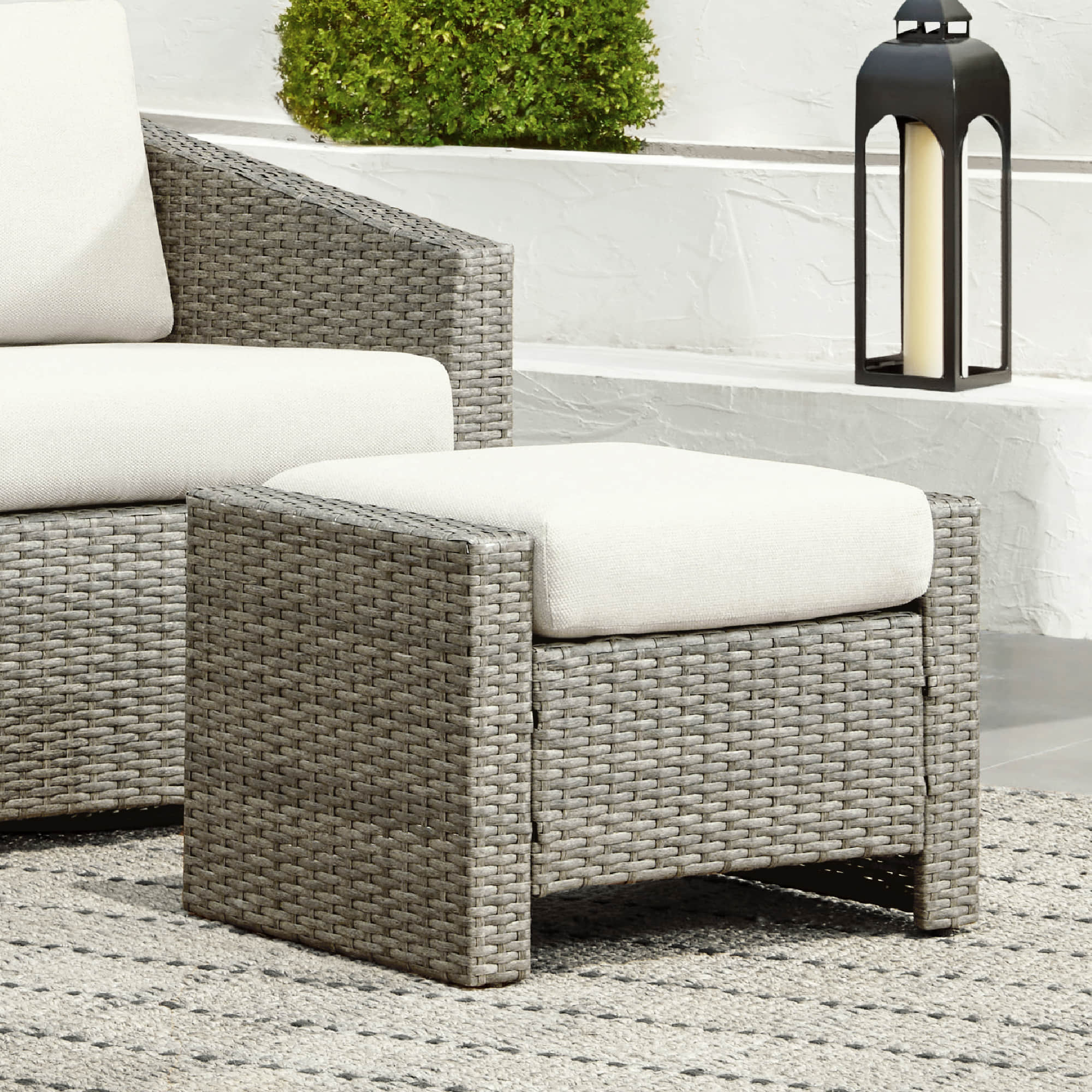 Calum Rattan Outdoor Ottoman - Image 6