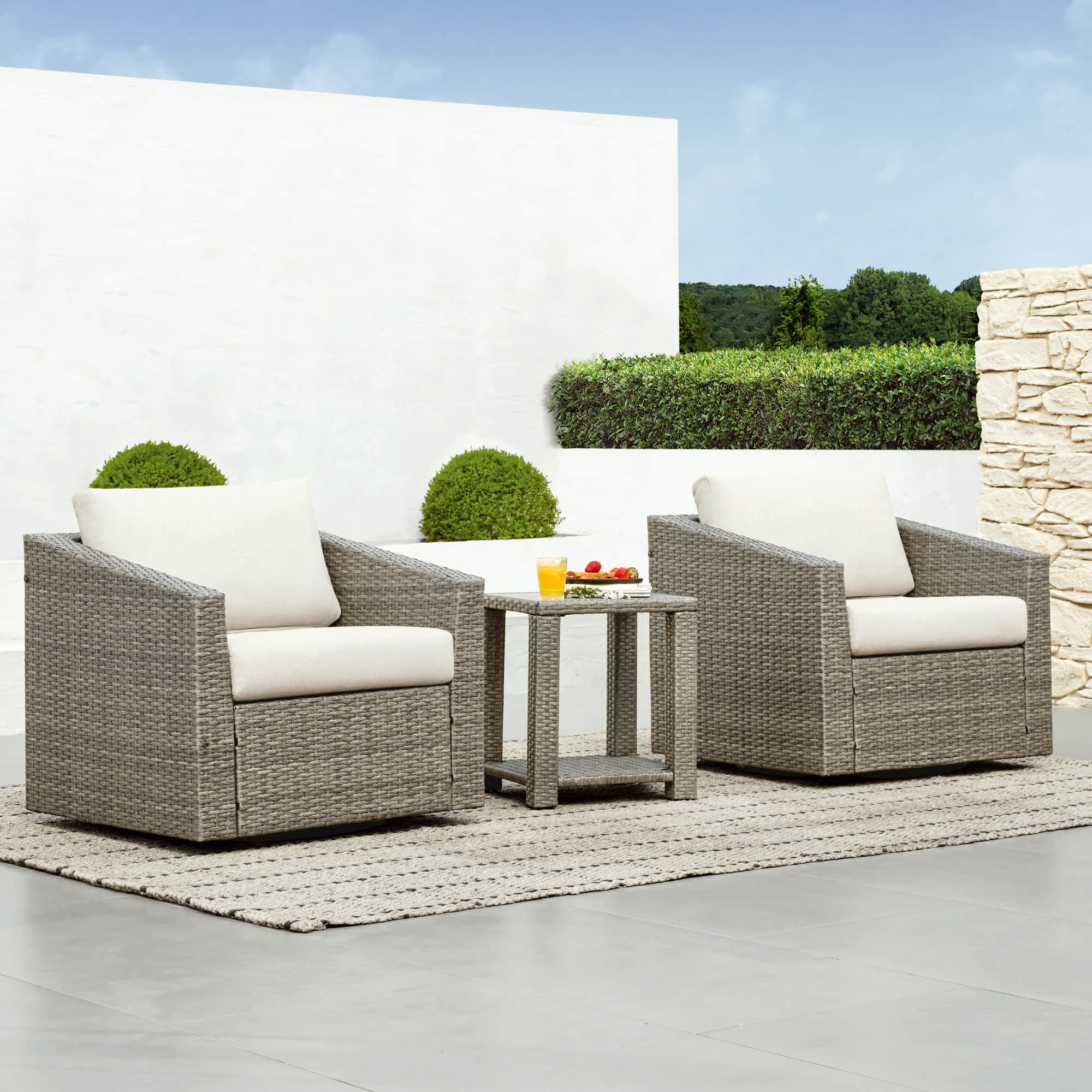 Calum Rattan Outdoor Side Table - Image 12