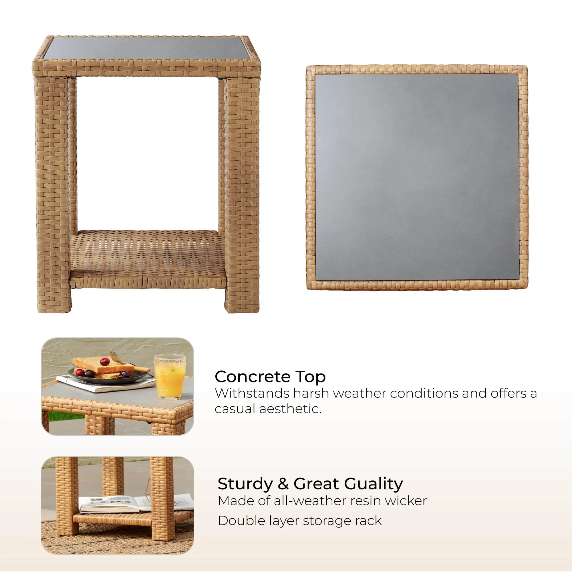 Calum Rattan Outdoor Side Table - Image 13