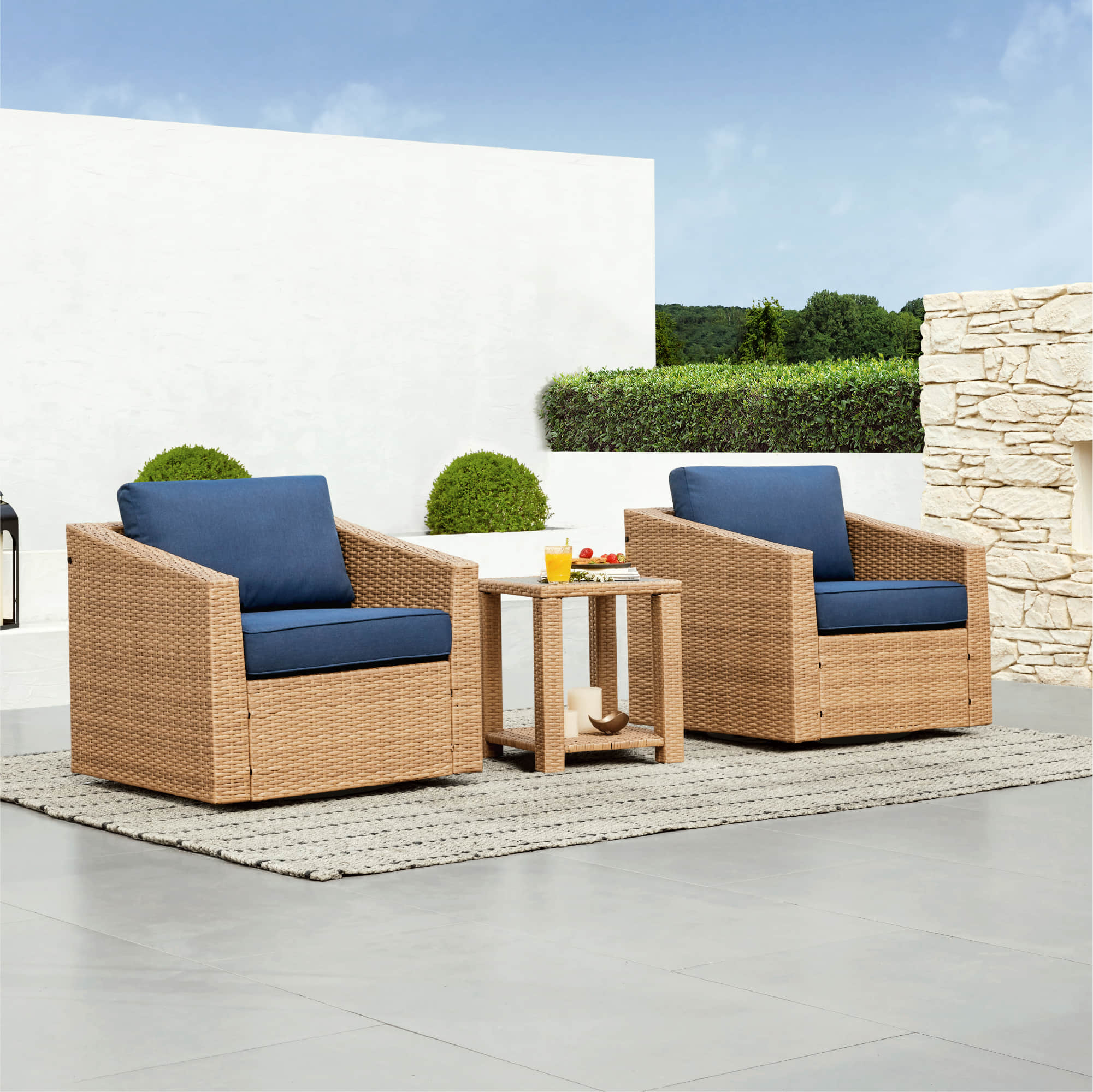 Calum Rattan Outdoor Side Table - Image 14