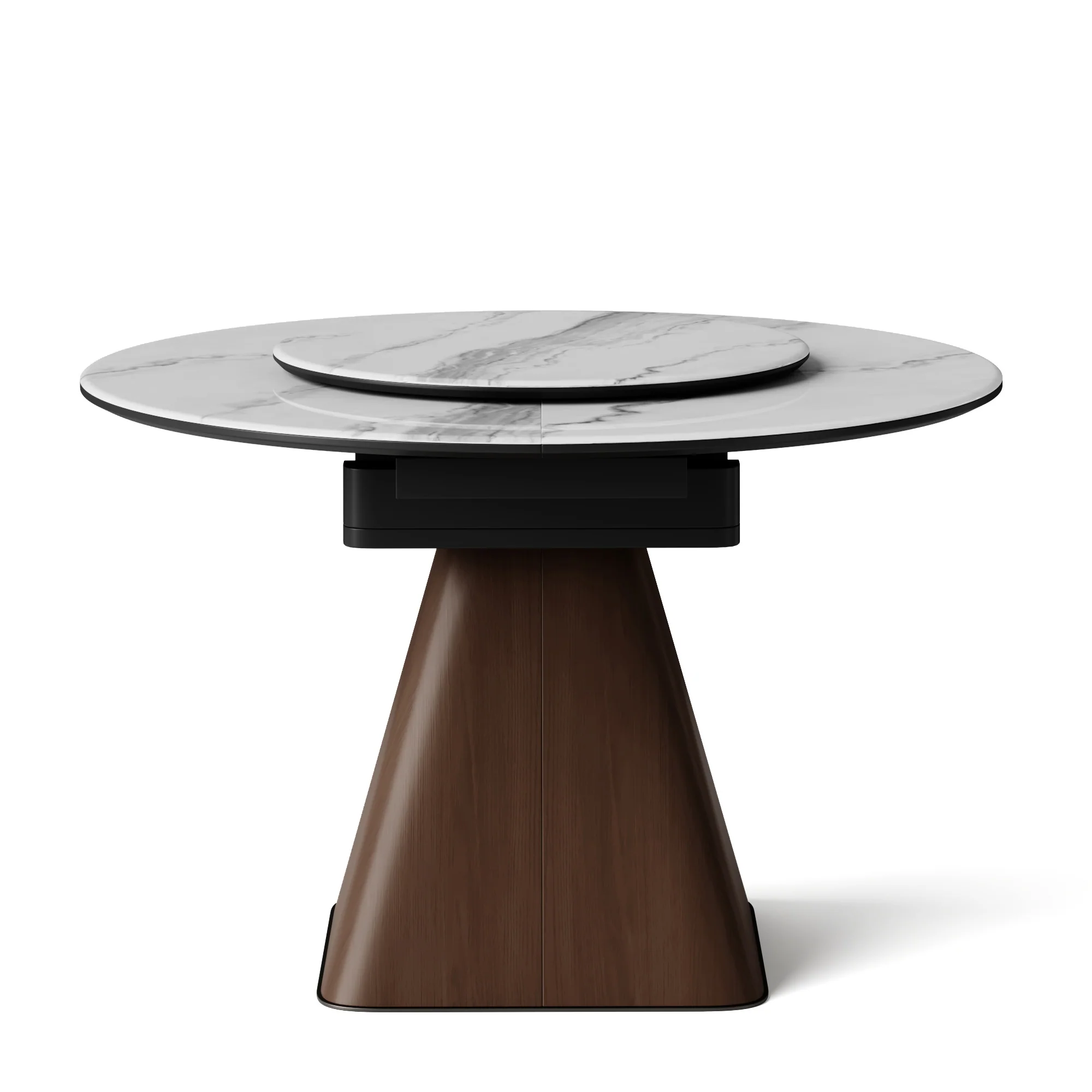 Camila Extendable Sintered Stone Dining Table with Lazy Susan, 24.8"-52.9" - Image 4