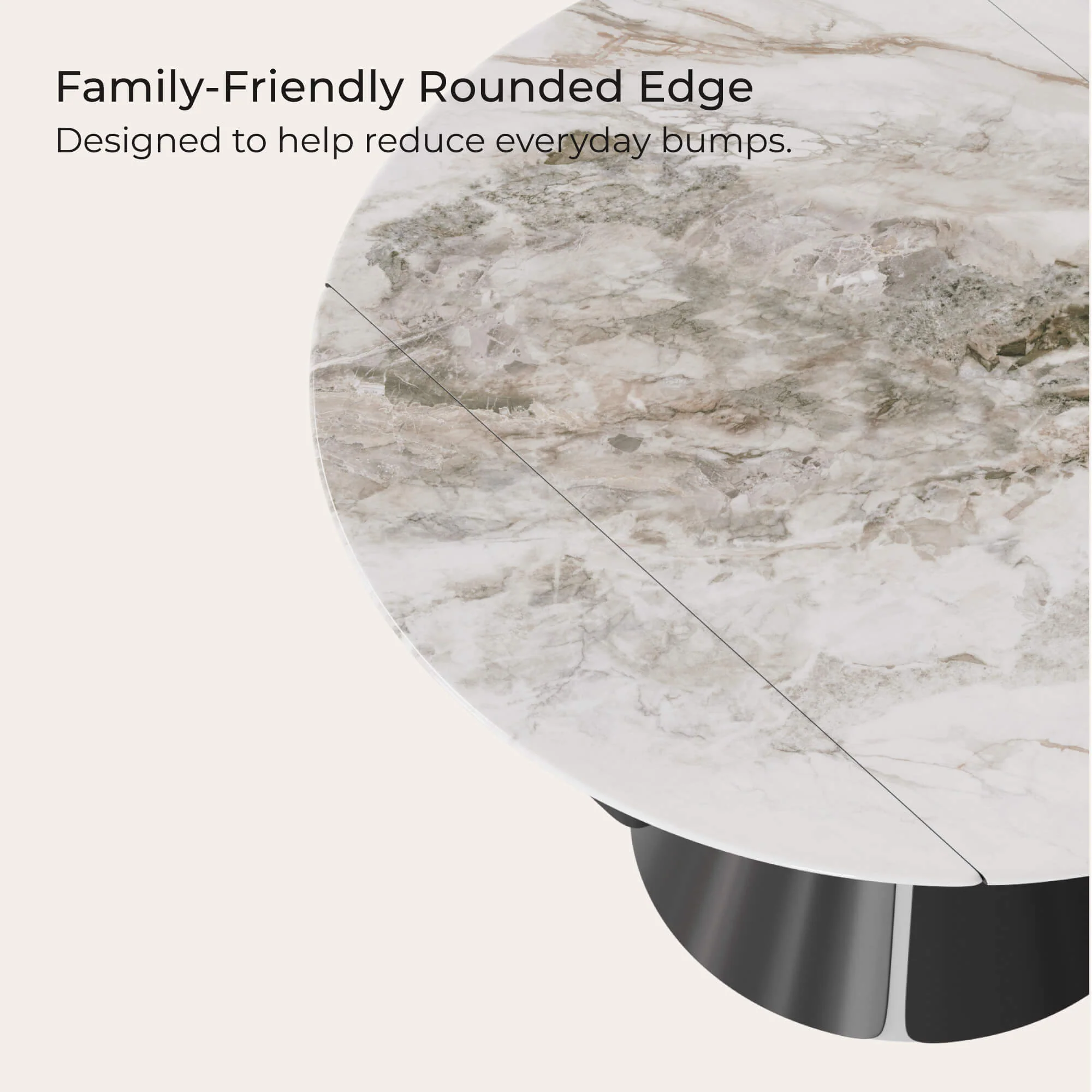 Camila Round Extendable Sintered Stone Dining Table,33.4"-51.1" - Image 10