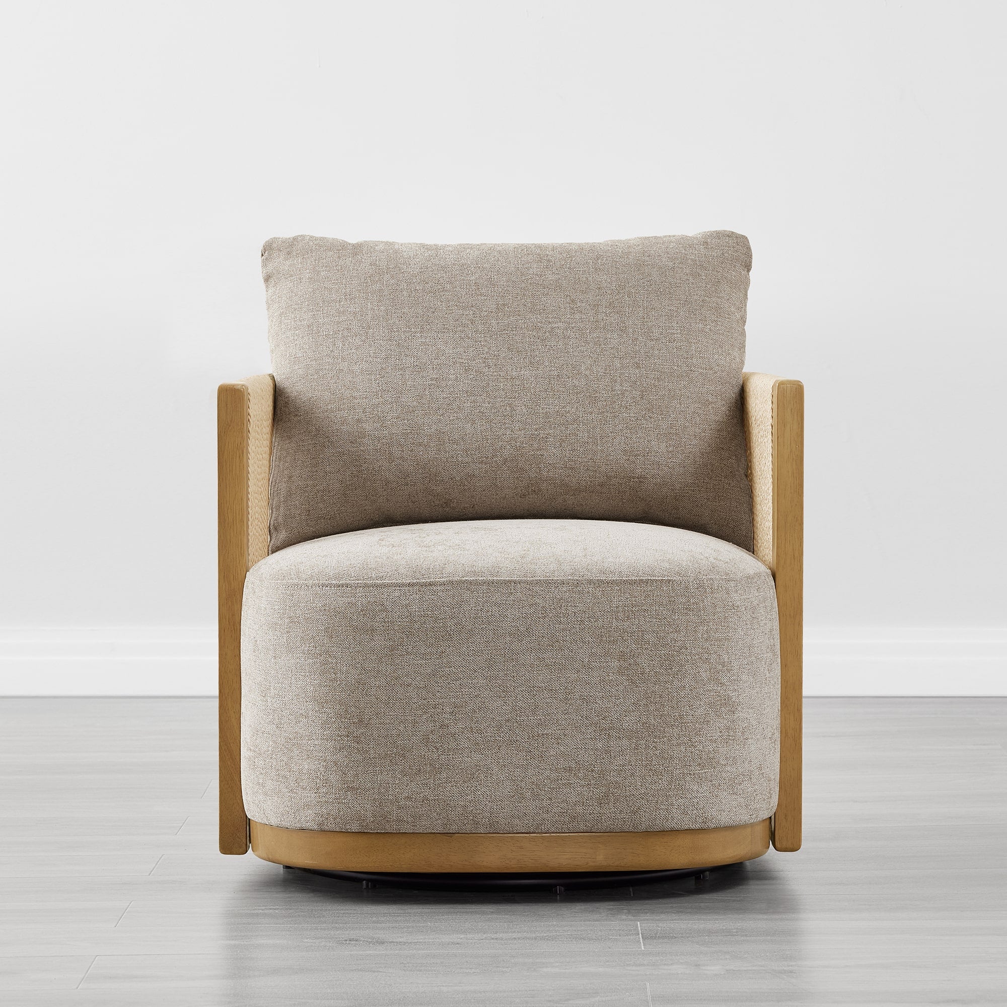 Carl Modern Swivel Rope Accent Chair - Image 3