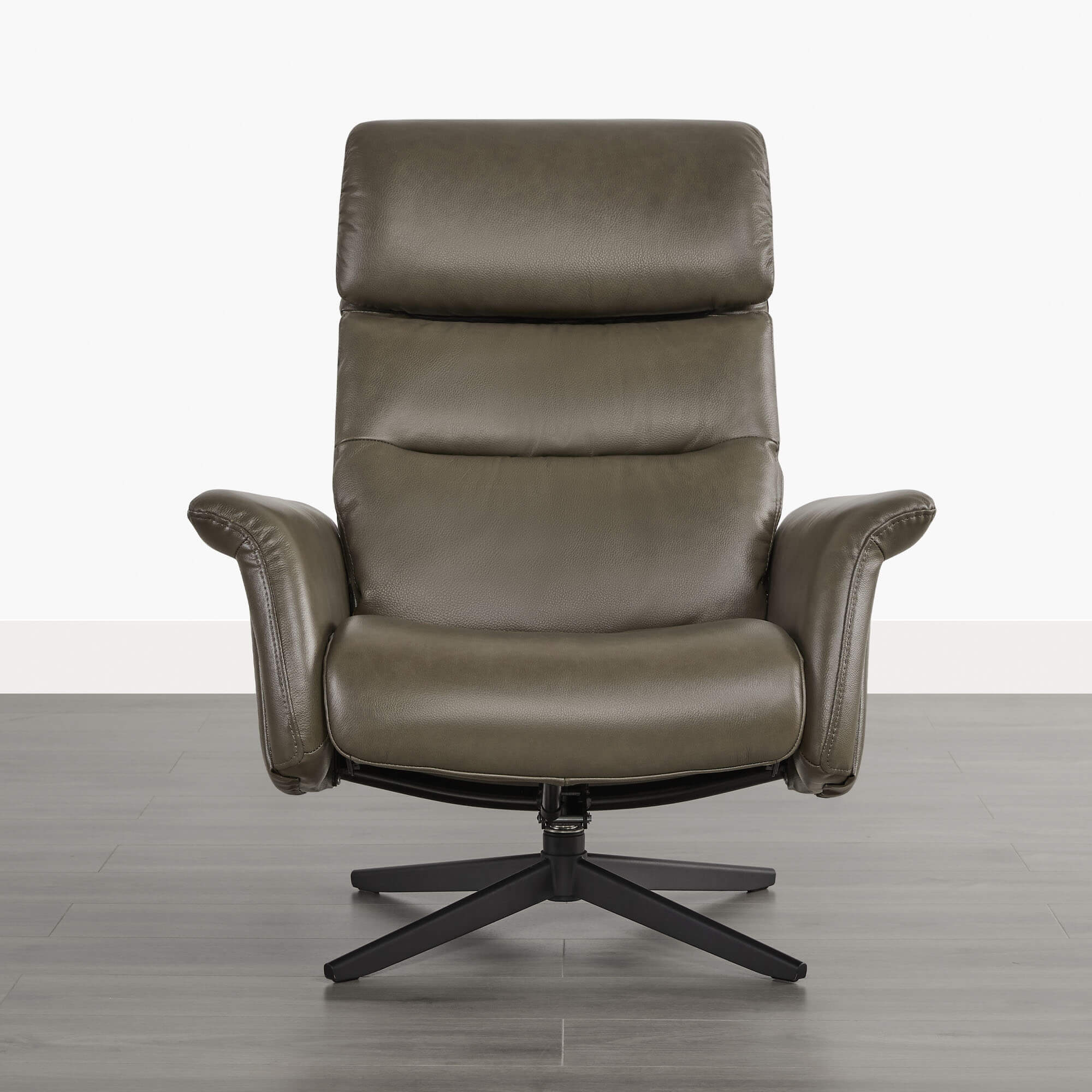 Cary Genuine Leather Swivel Reclining Chair & Ottoman - Image 34