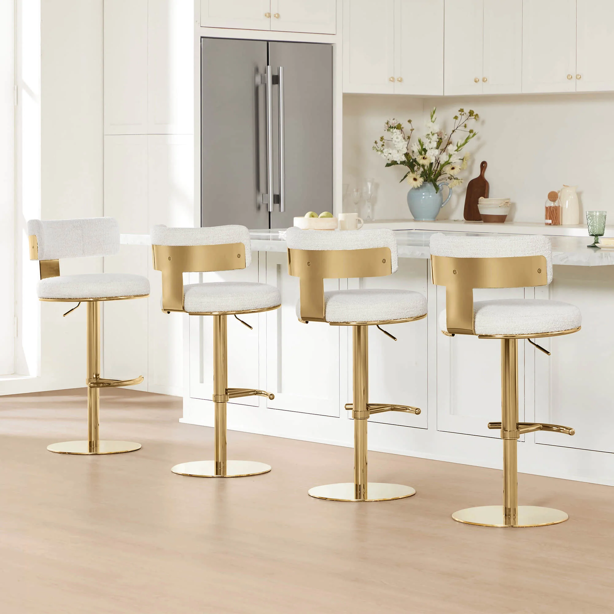 Cayla Modern Adjustable Height Swivel Barstool - Image 18