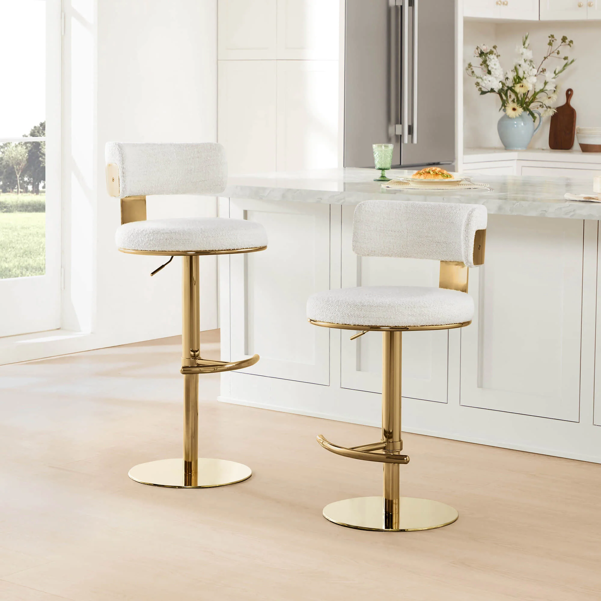 Cayla Modern Adjustable Height Swivel Barstool - Image 19