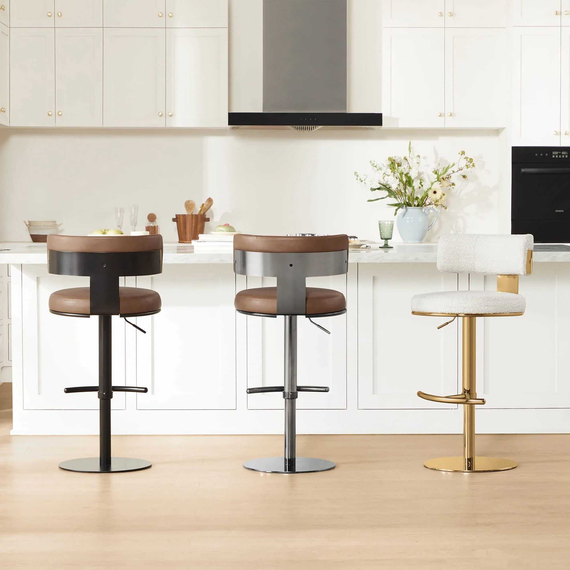 Cayla Modern Adjustable Height Swivel Barstool - Image 2