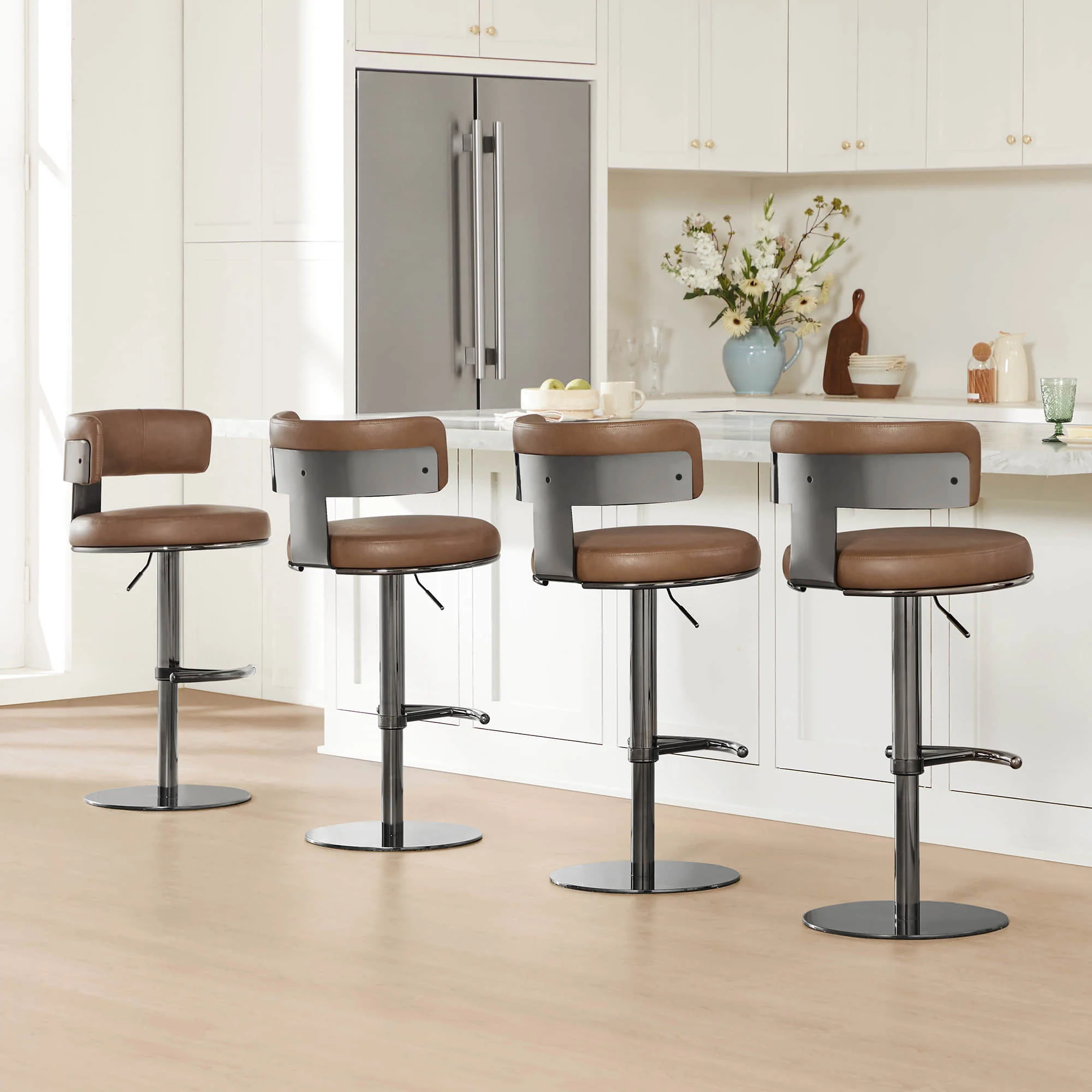 Cayla Modern Adjustable Height Swivel Barstool - Image 32