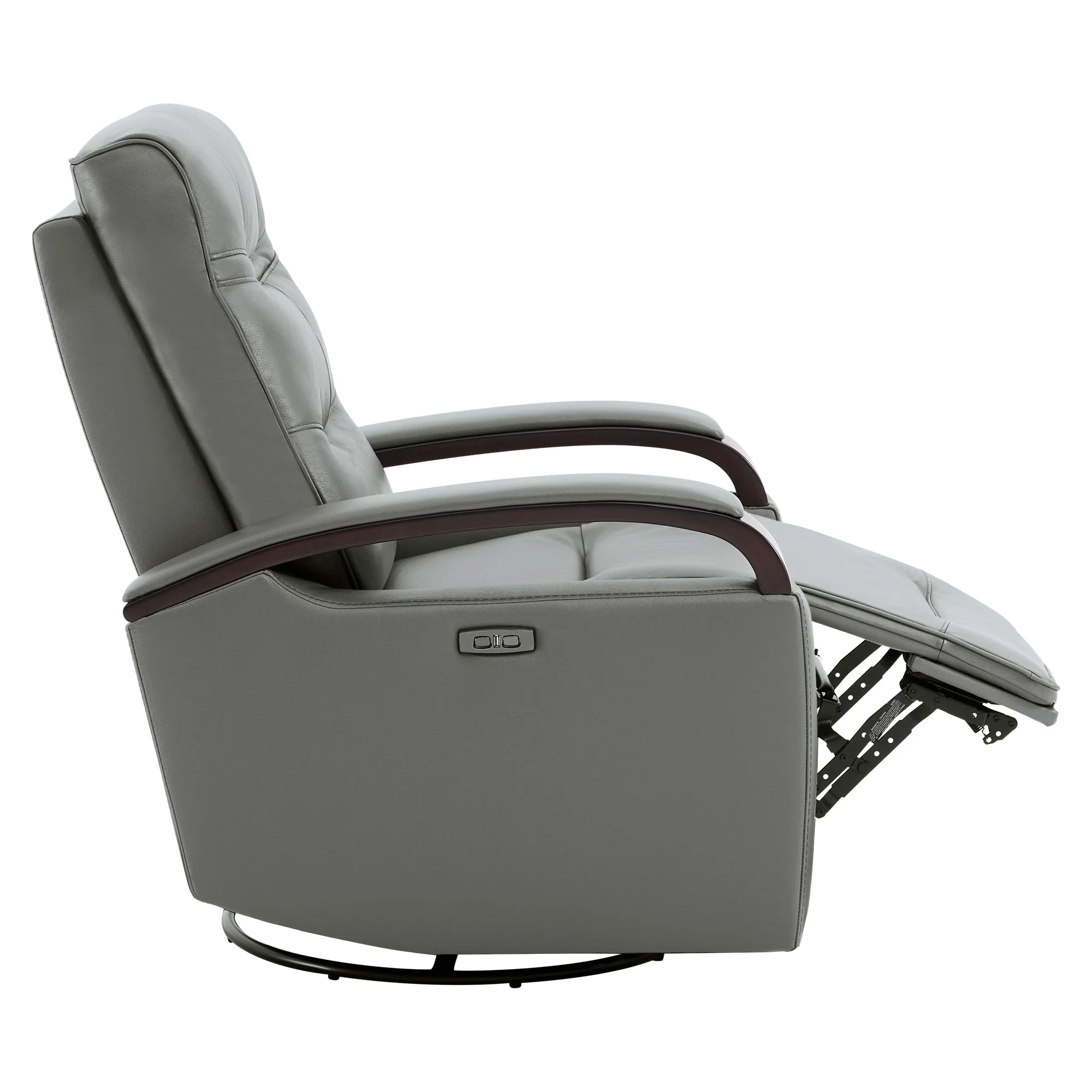 Gentry Leather Power Swivel Glider Recliner with Charging Port - Image 26