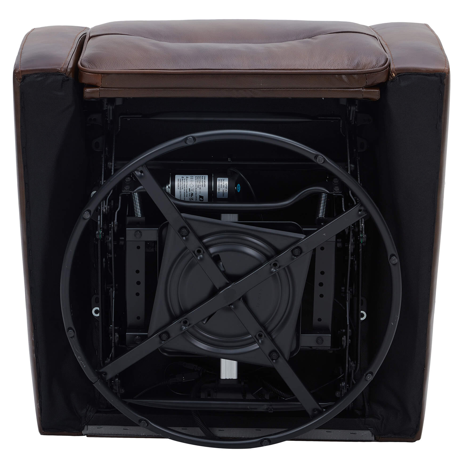 Gentry Leather Power Swivel Glider Recliner with Charging Port - Image 6
