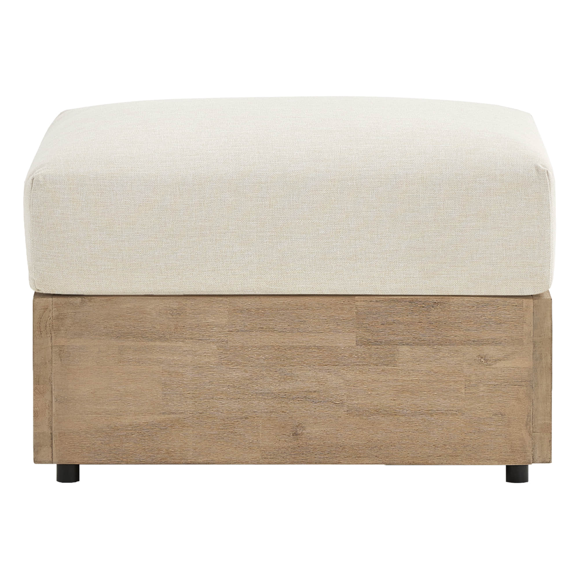 Clover Acacia Wood Outdoor Ottoman - Image 4